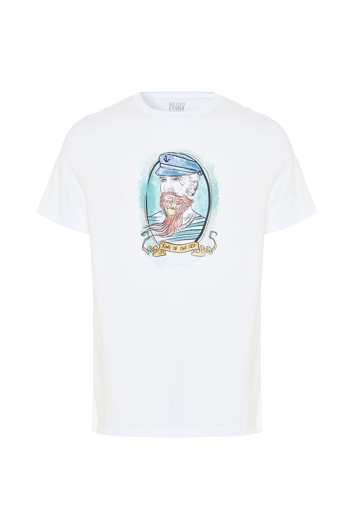 Mudo MARİN BASKLI BİSİKLET YAKA T-SHIRT