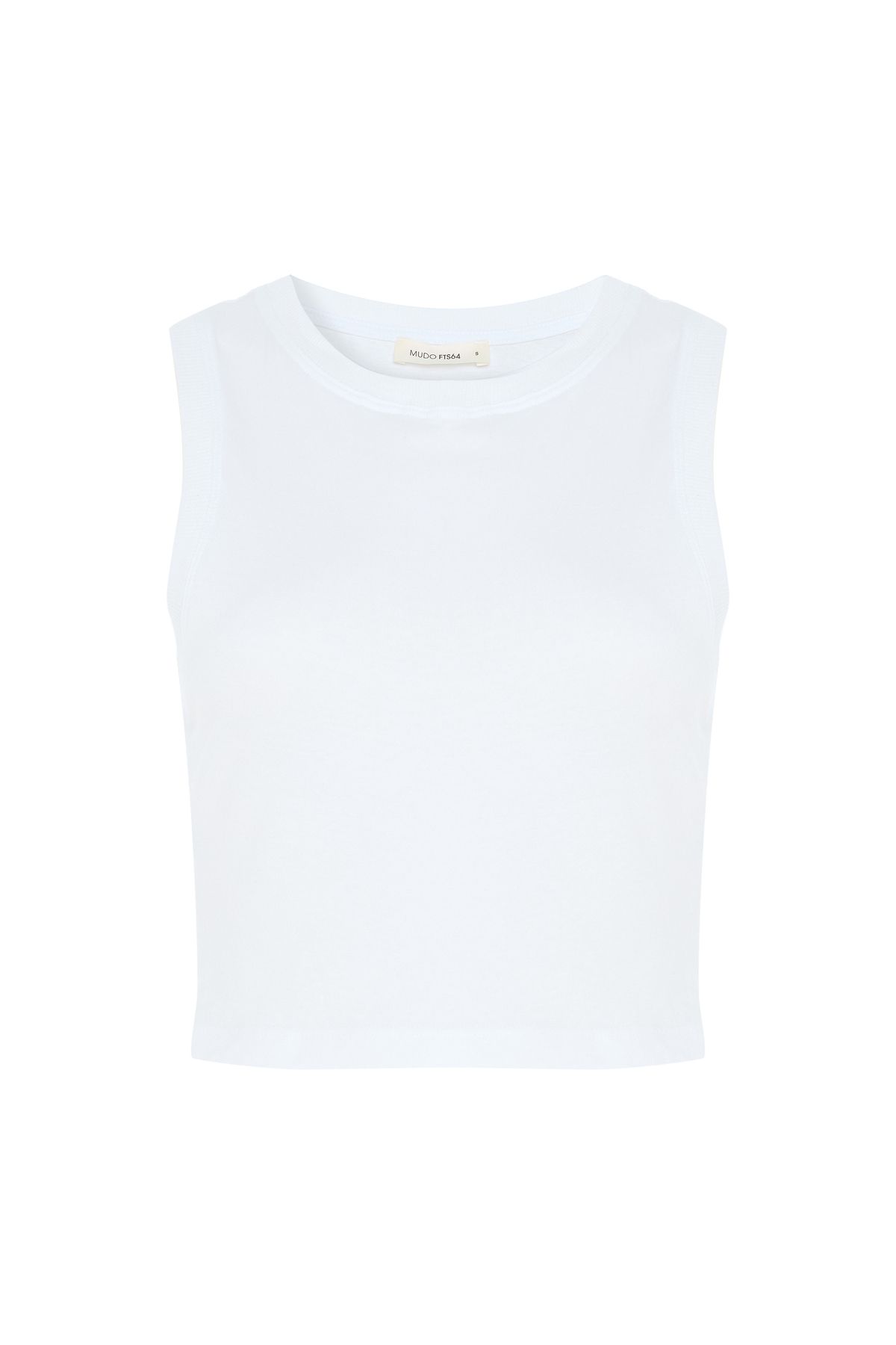 Mudo BİSİKLET YAKA KOLSUZ CROP T-SHIRT