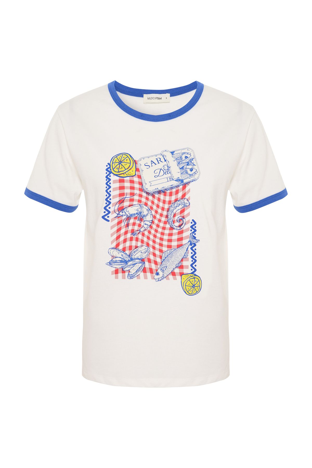 Mudo BASKILI BİSİKLET YAKA T-SHIRT