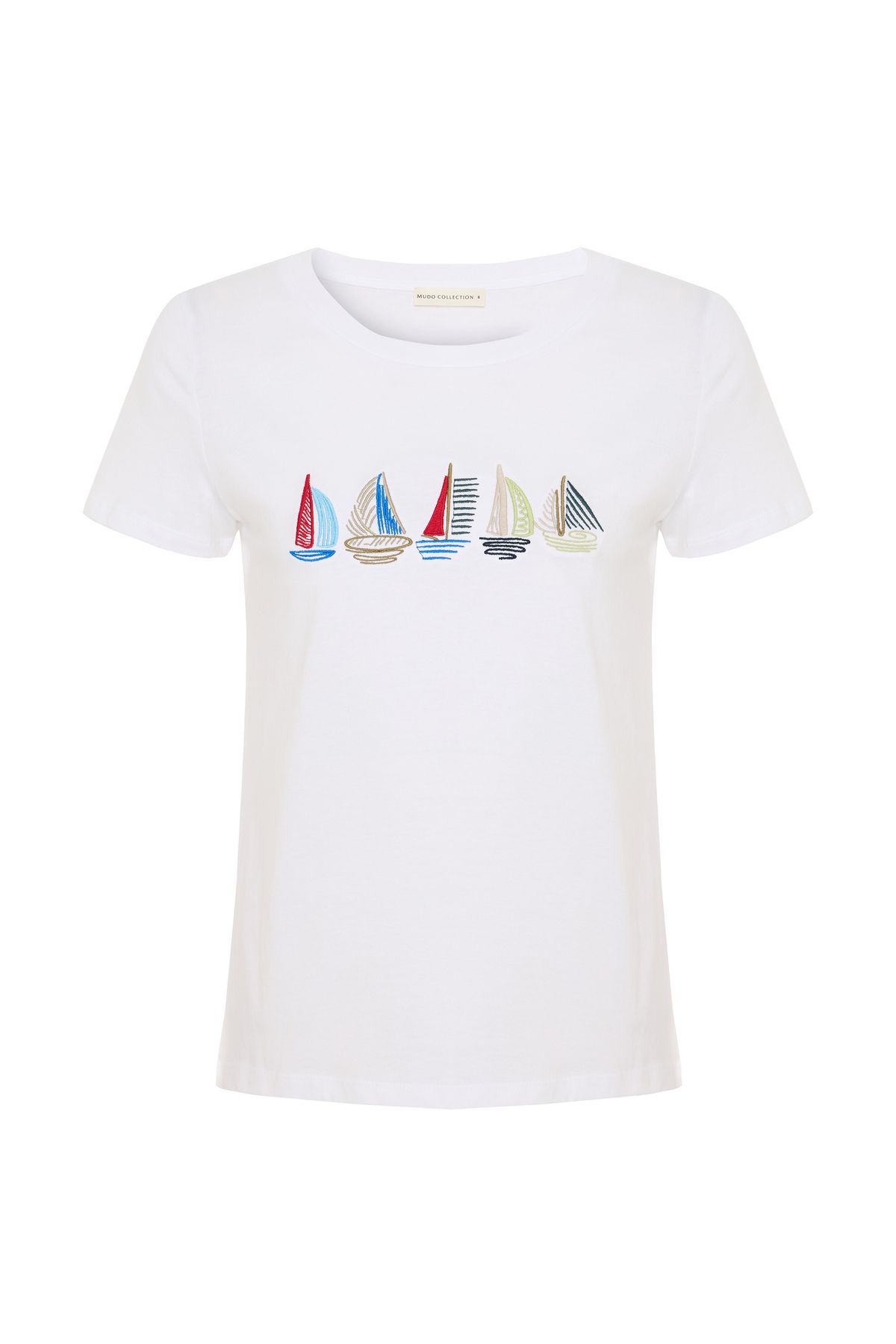 Mudo MARİN NAKIŞLI BİSİKLET YAKA T-SHIRT