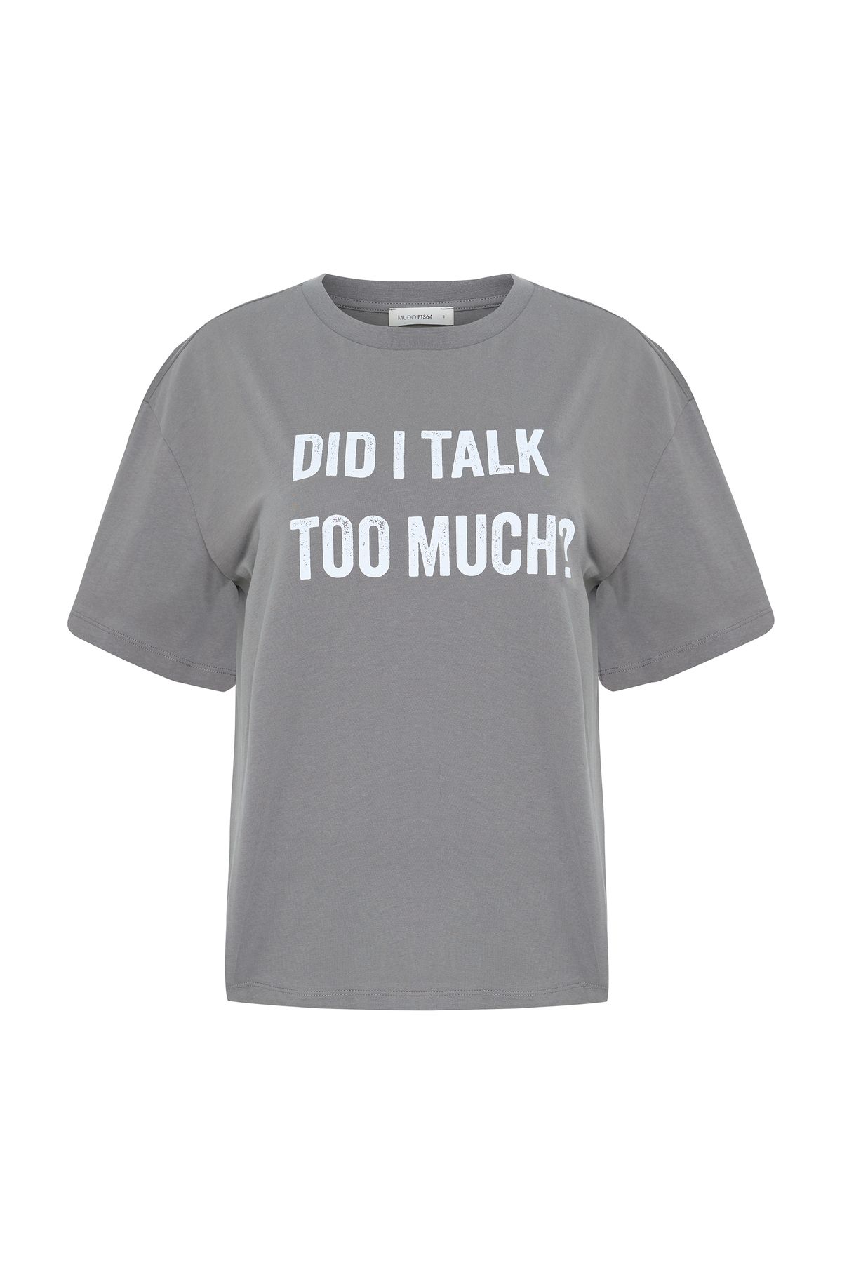 Mudo SLOGAN BASKILI LOOSE FIT BİSİKLET YAKA T-SHIRT