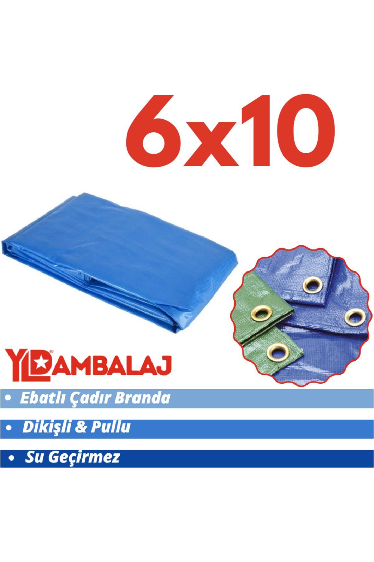 YLD AMBALAJ Ebatlı Pullu Su Geçirmez Branda 6x10