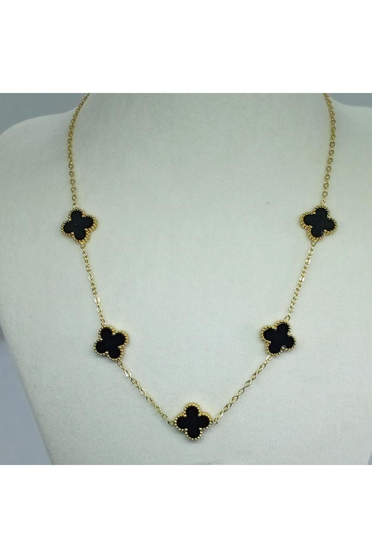 Ödül Moda Çelik Gold Yonca Kolye