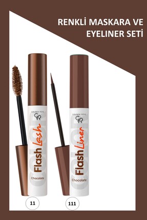 Golden Rose Flash Lash Çikolata Kahve Maskara ve Flash Liner Makyaj Seti