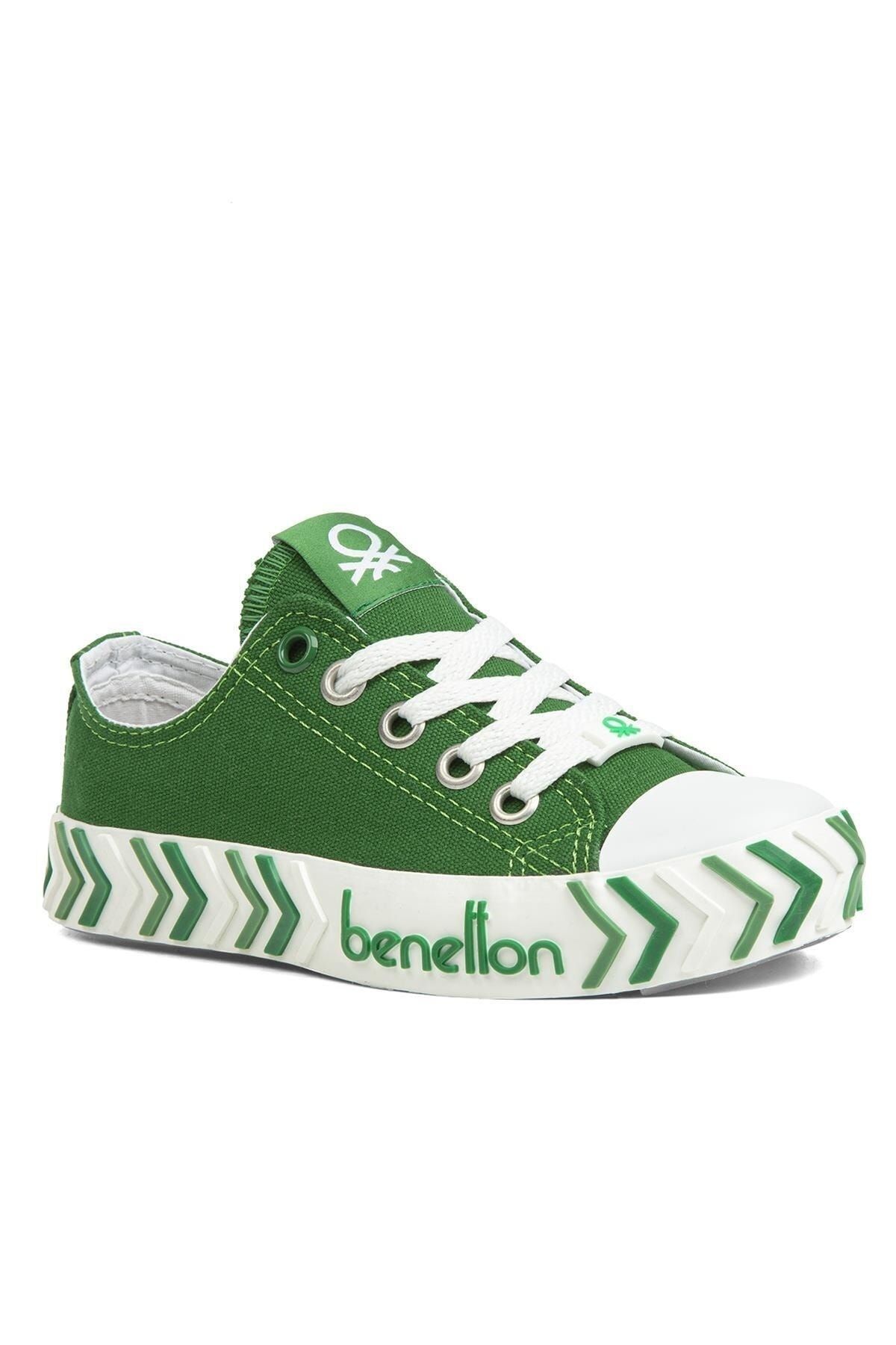 Benetton Modern Canvas Bağcıklı Günlük Spor Ayakkabı Sneaker Yeşil