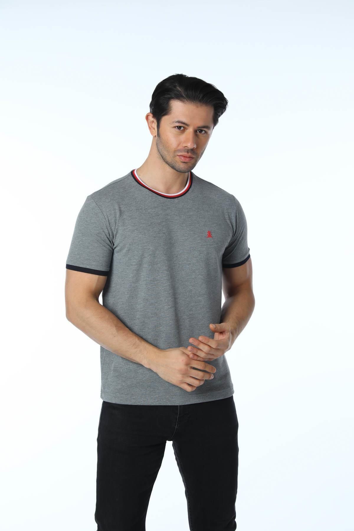 rugatchi Büyük Beden Basic Pike Bisiklet Yaka T-Shirt