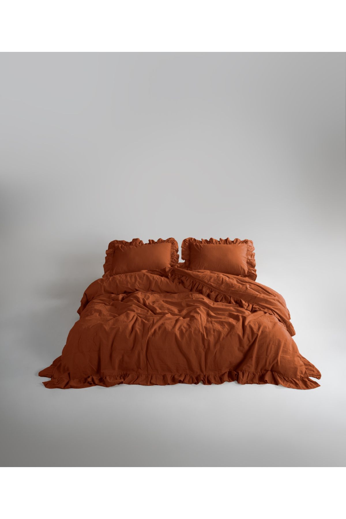 LİMASSO Stonewash 100% Yıkanmış Fırfırlı Pamuk Exclusive Nevresim Takımı -
