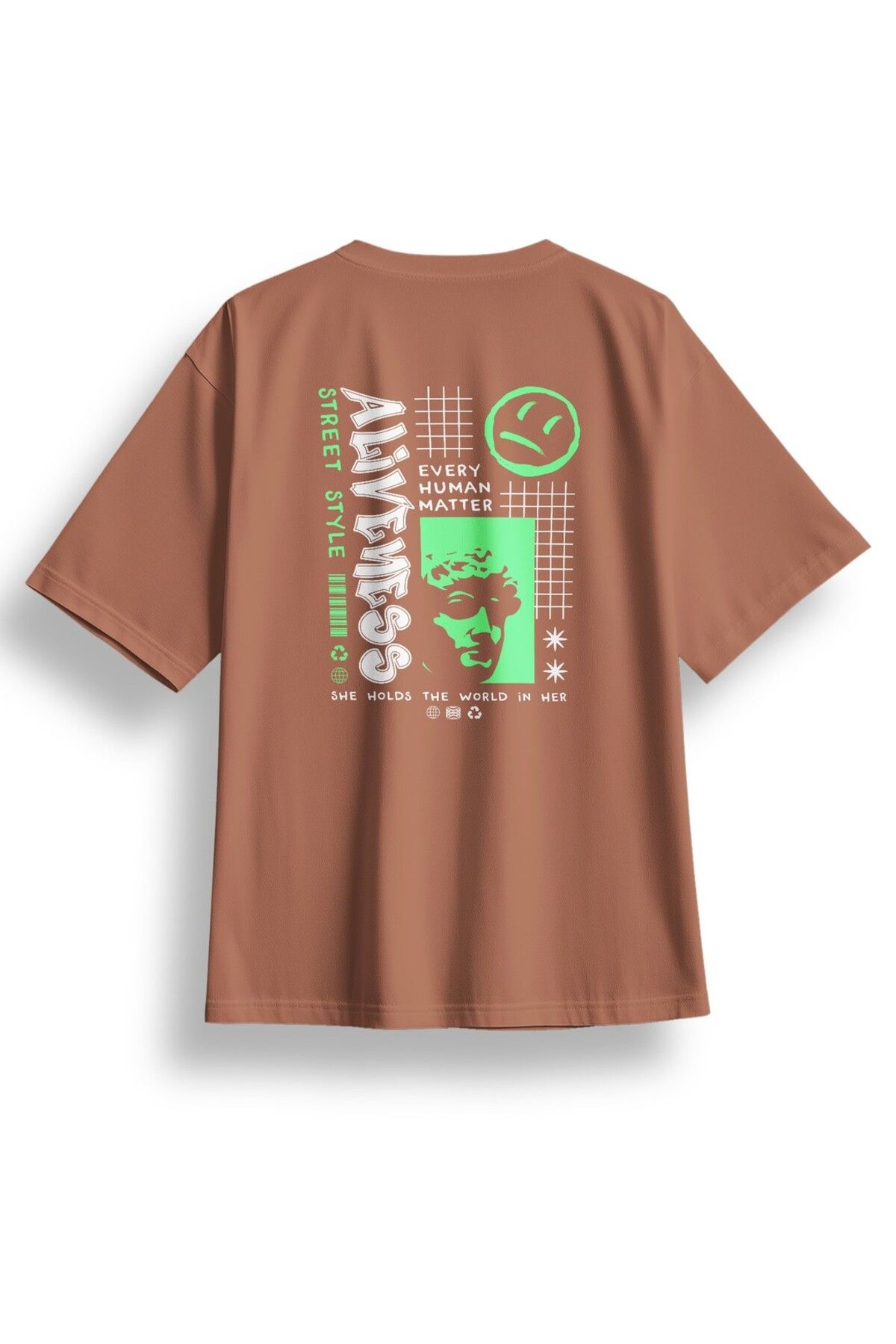 LUMARTA Oversize Aliveness Baskılı Tshirt