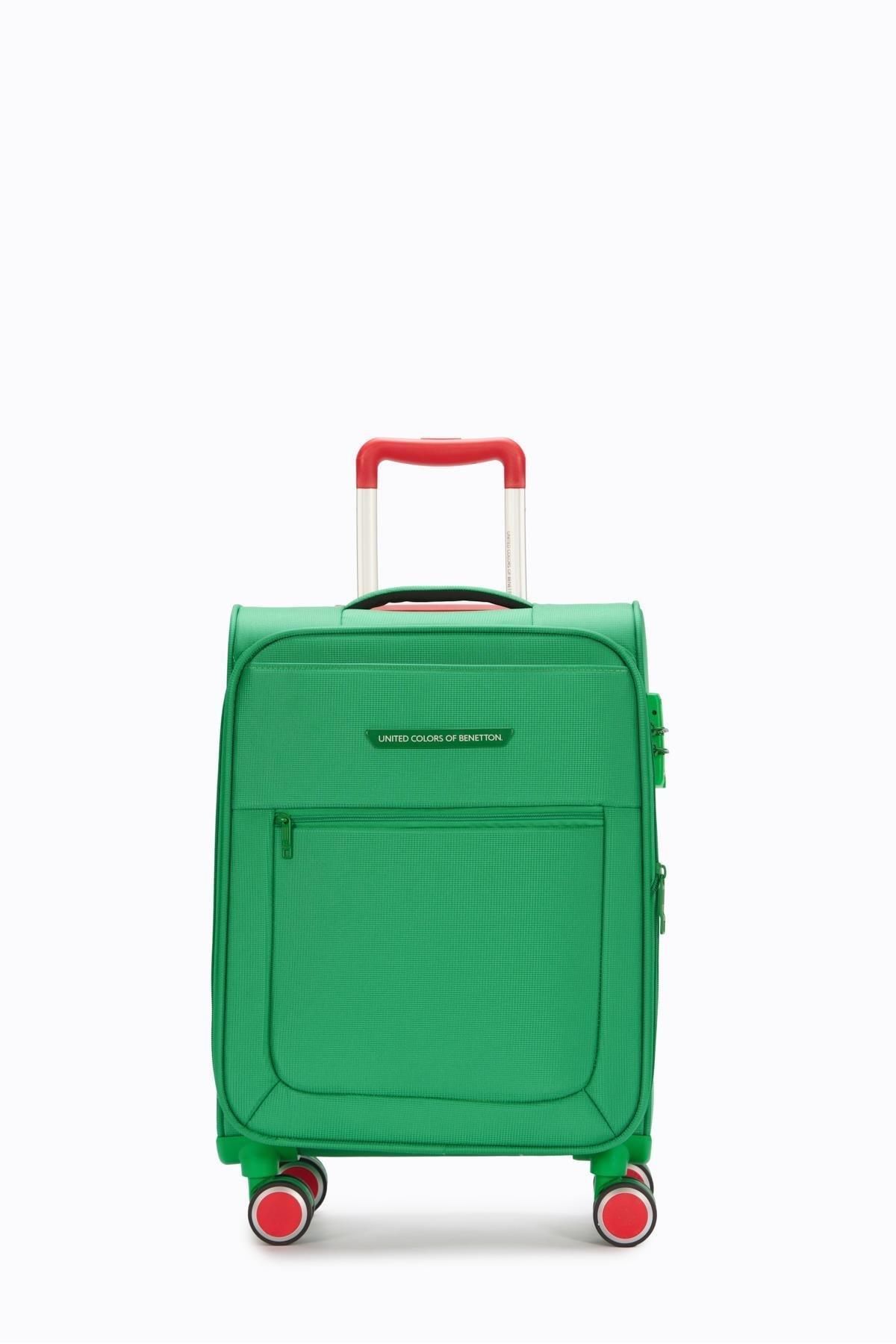 United Colors of Benetton Ultra Light Hafif Lüx Kumaş Kabin Boy Valiz Yeşil BNT2800