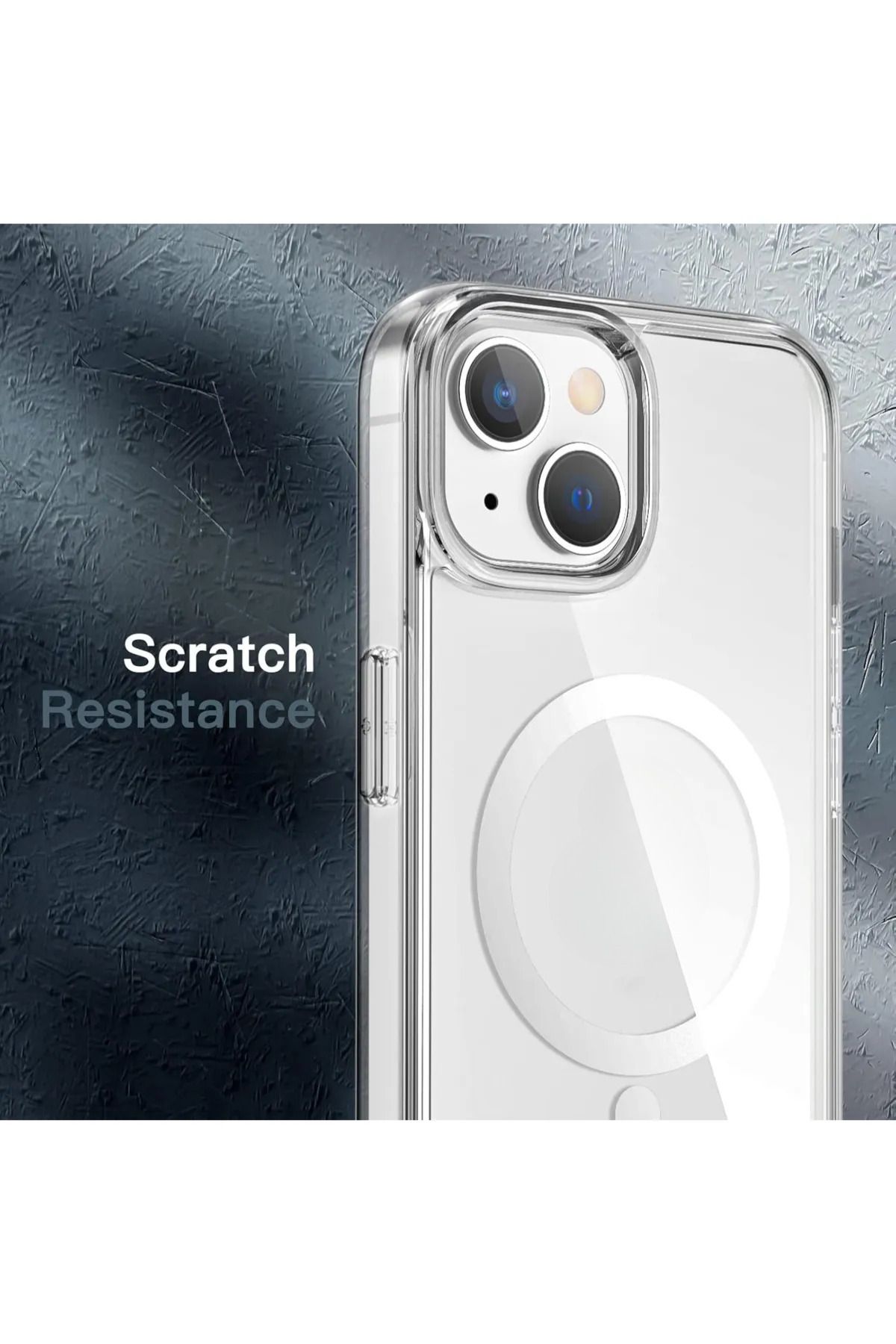 Store Iphone 14/13/15 Uyumlu Kılıf Magsafe Wireless Şarj Destekli Şeffaf Kapak Magnetic Crystal Case
