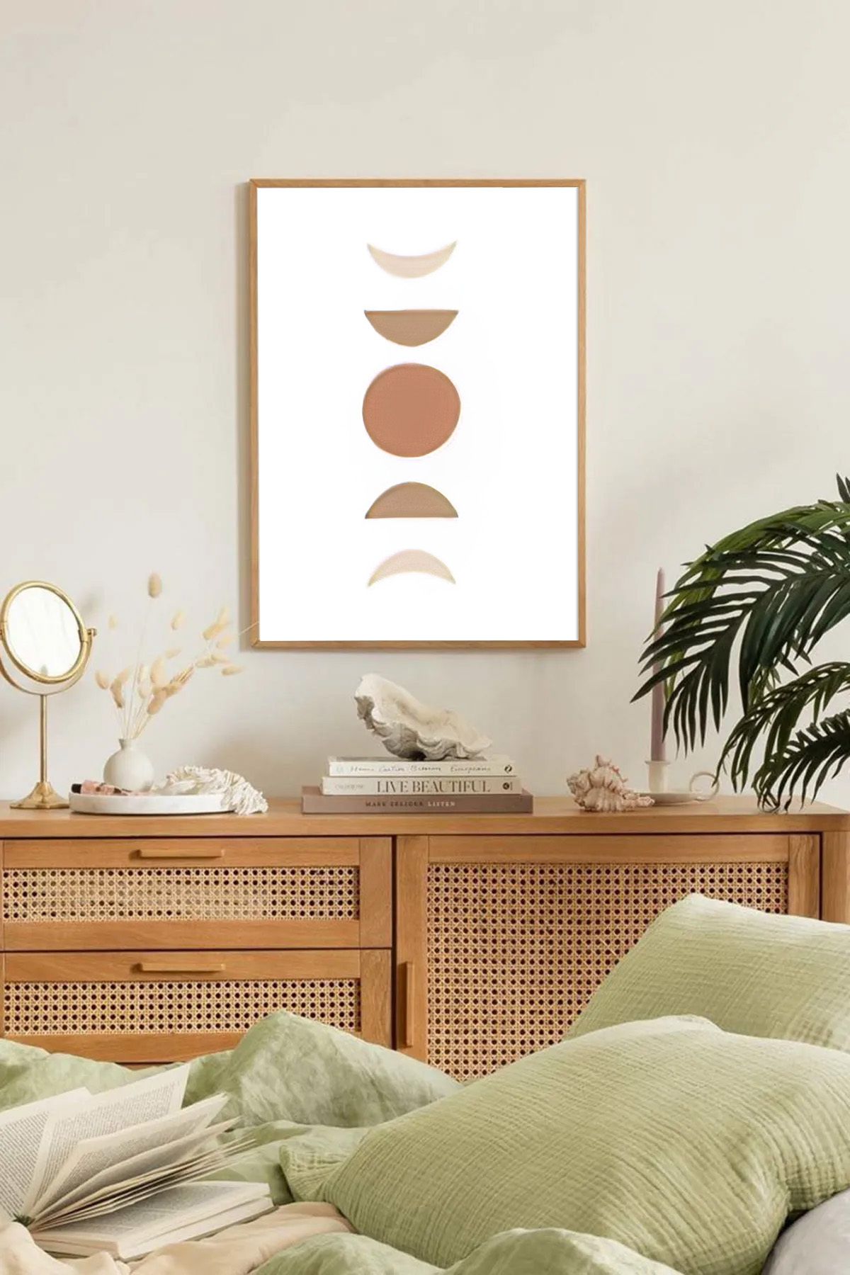 Dekorsiahome Tek Parça Ahşap Çerçeveli Oturma Odası Salon Mutfak Tablo TK0125