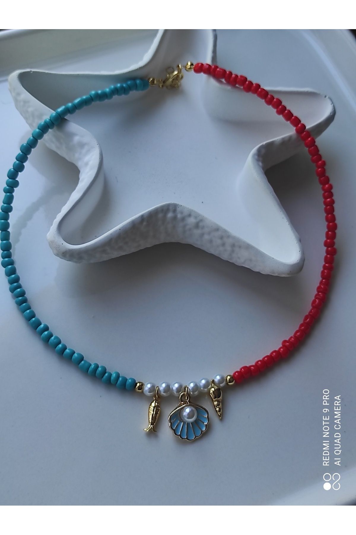 Amabel Jewelerys Deniz Kabuğu, Balık ve Midye Kabuğu Detaylı Deniz Efsanesi Kadın Kolye