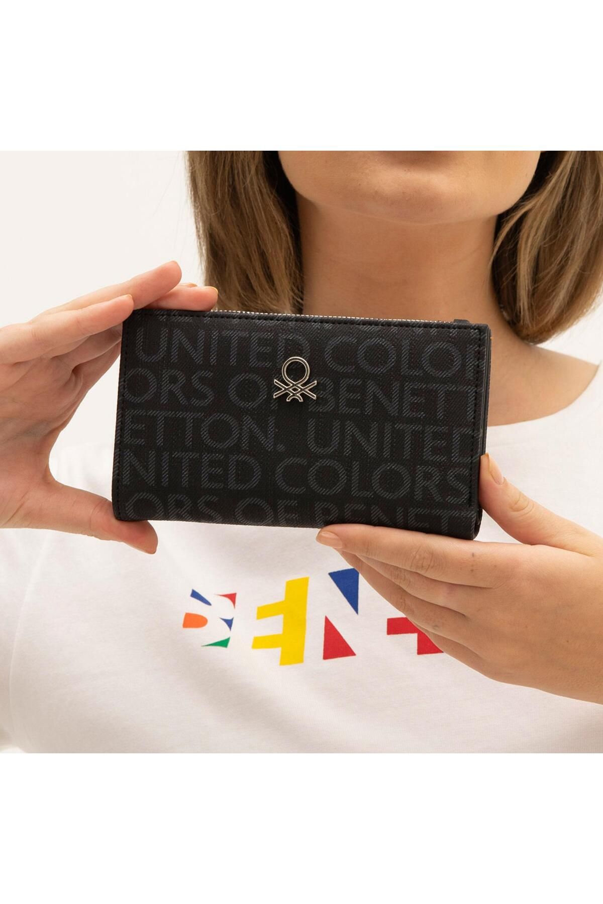 United Colors of Benetton BNT848 Siyah Kadın Cüzdanı