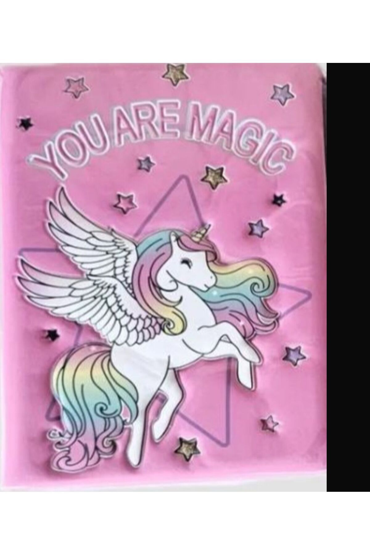 Micro Puffy Pofuduk Renkli Unicorn Tasarımlı “You Are Magic” Sert Kapaklı Defter