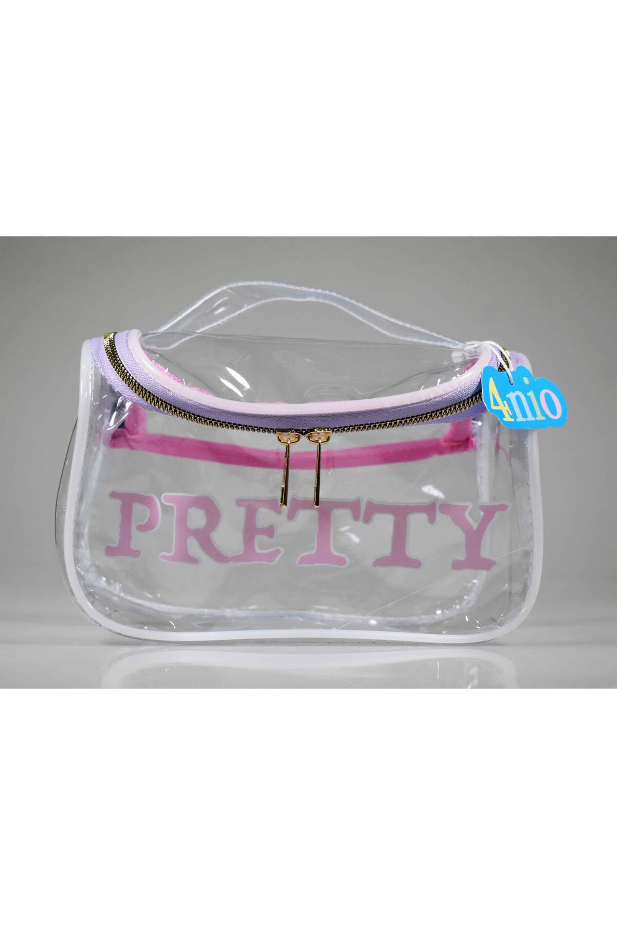 4nio ŞEFFAF PVC PRETTY YAZILI ÇOK AMAÇLI ÇANTA