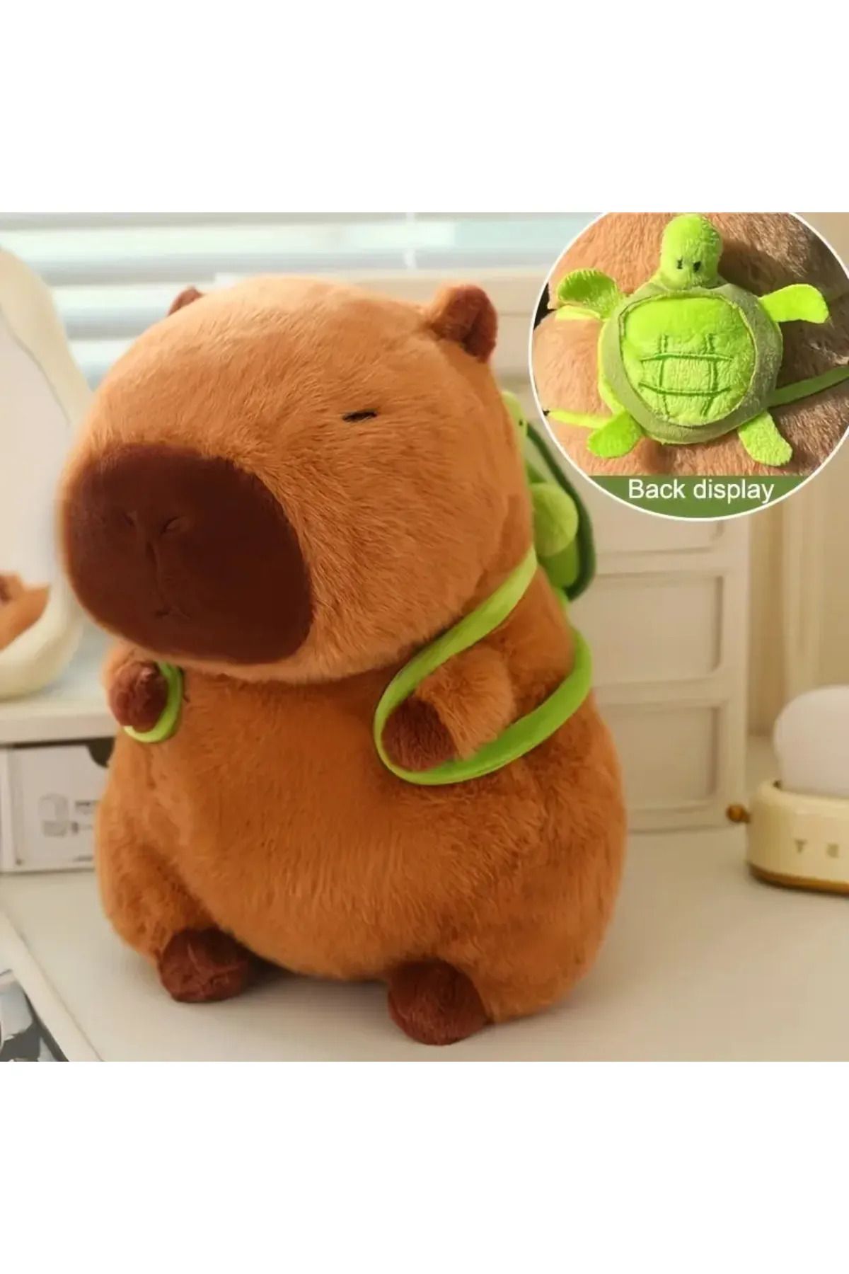 Halımax Sevimli Kapibara Peluş Oyuncak Sırt Çantalı 18cm Yumuşak Yastık Peluş Oyuncak