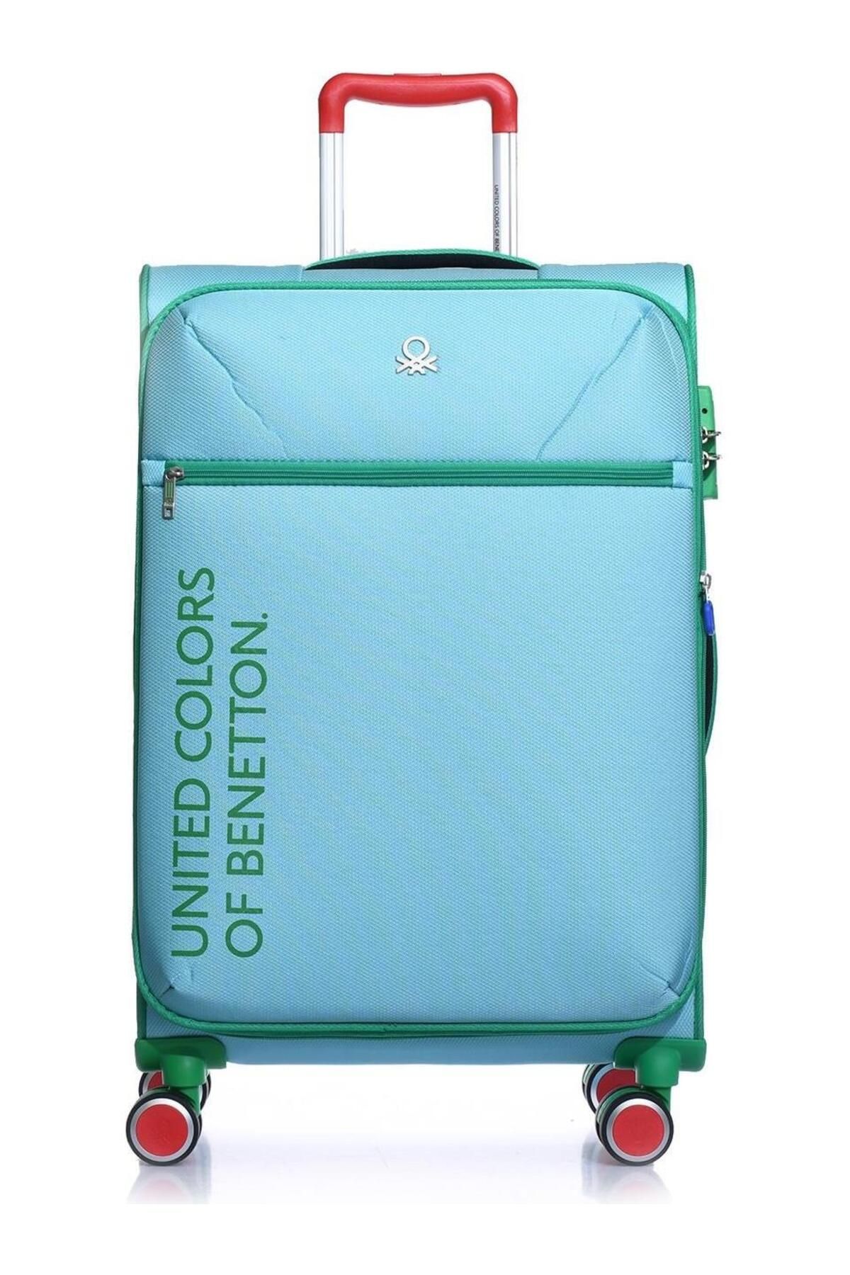 United Colors of Benetton Ultra Light Hafif Lüx Kumaş Büyük Boy Valiz Turkuaz BNT2100
