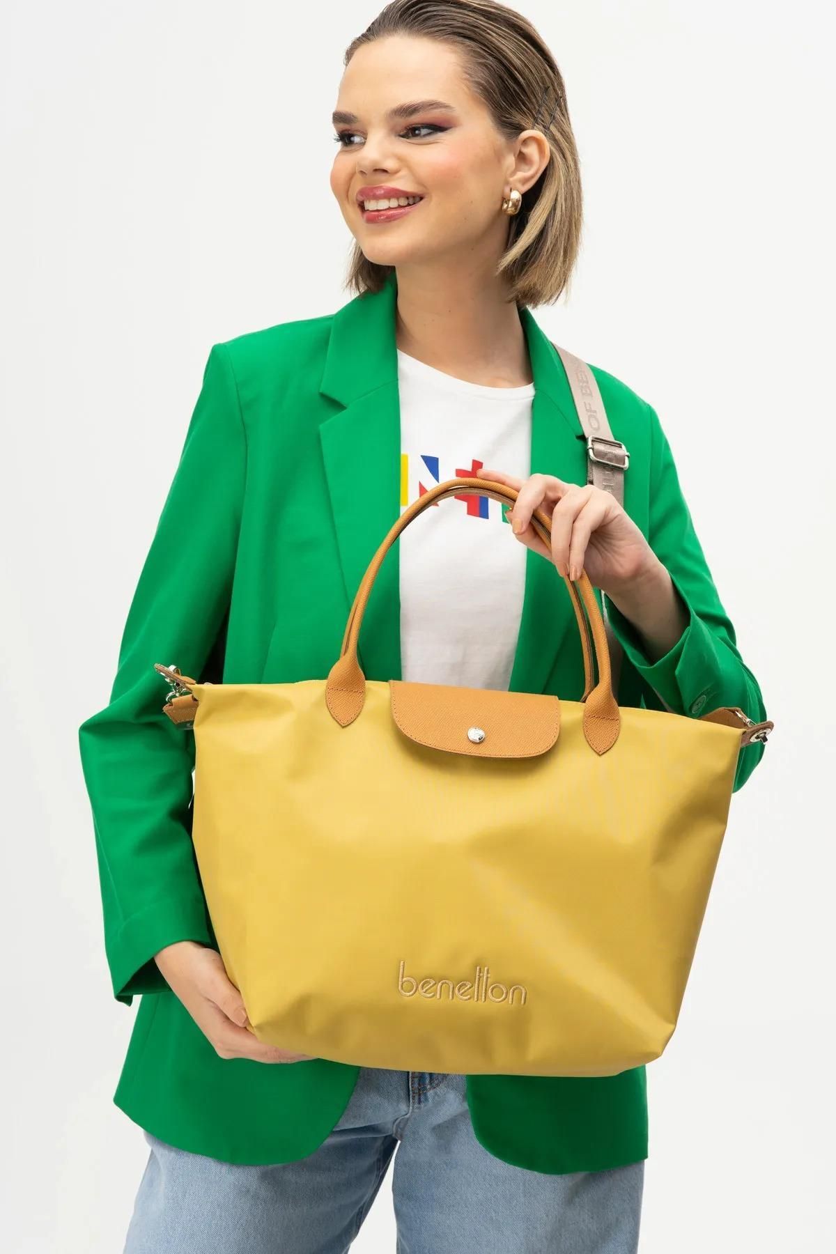 United Colors of Benetton Bnt-1356 Kadın El ve Omuz Çantası Hardal-Camel