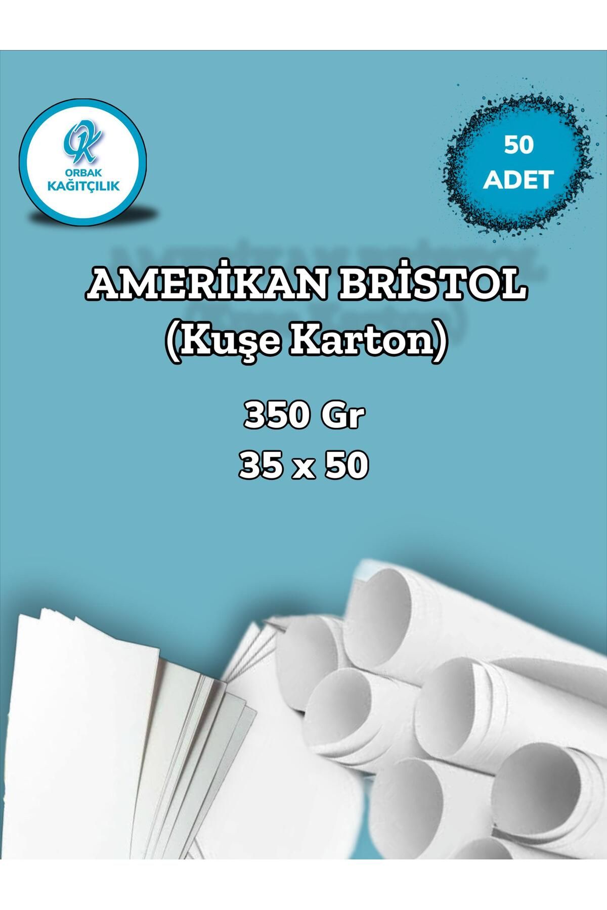 ORCOPY Amerikan Bristol Karton 350 gr - 50Adet 35x50 (3,06kg)