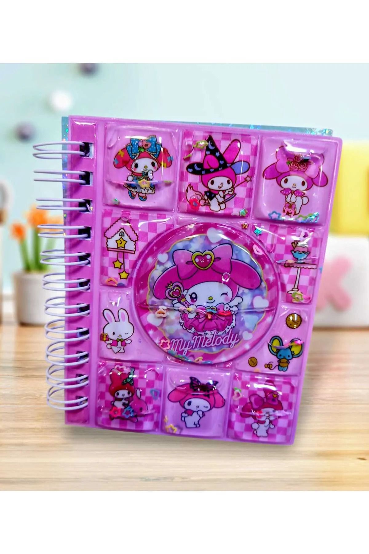 BALCI HEDİYELİK My Melody Kuromi Sticker Lı Ödev Defteri Simli Sulu Pullu Ödev Defteri 9x11 Cm. Defter