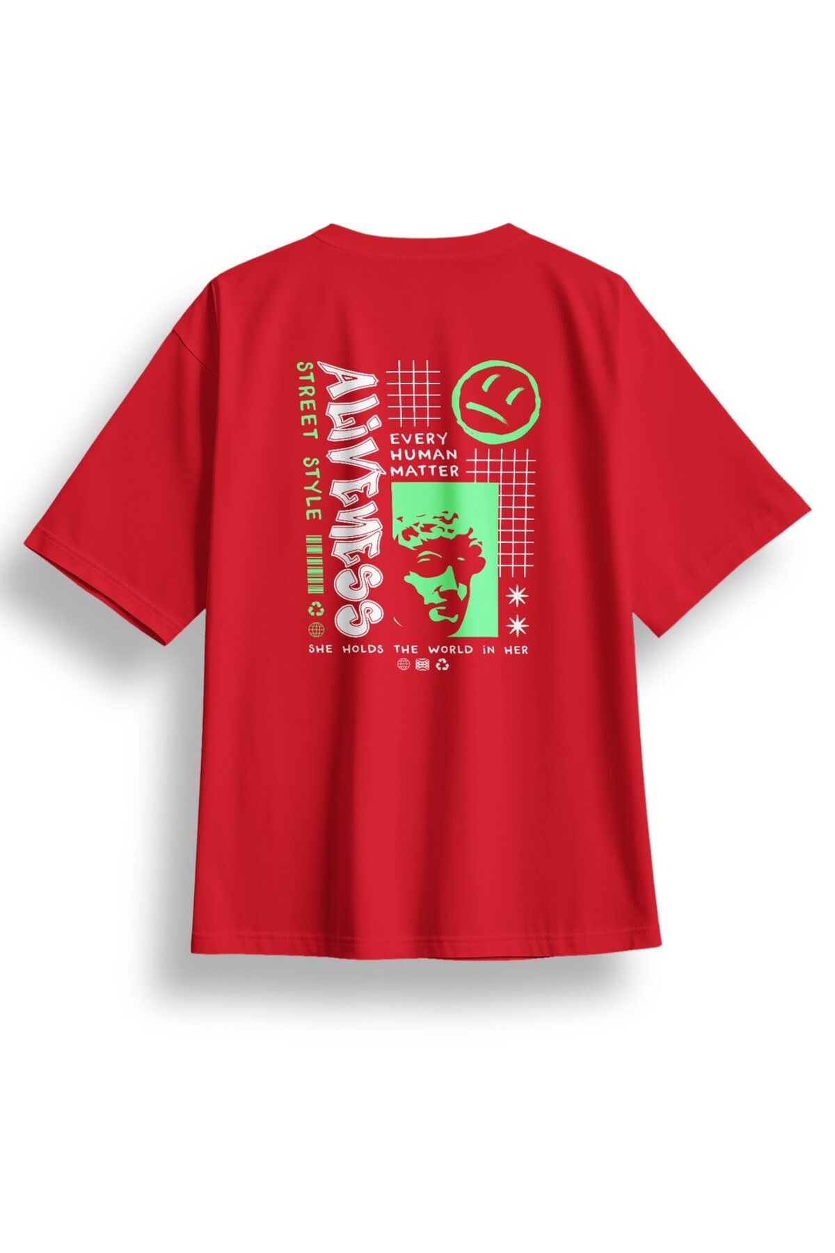 LUMARTA Oversize Aliveness Baskılı Tshirt
