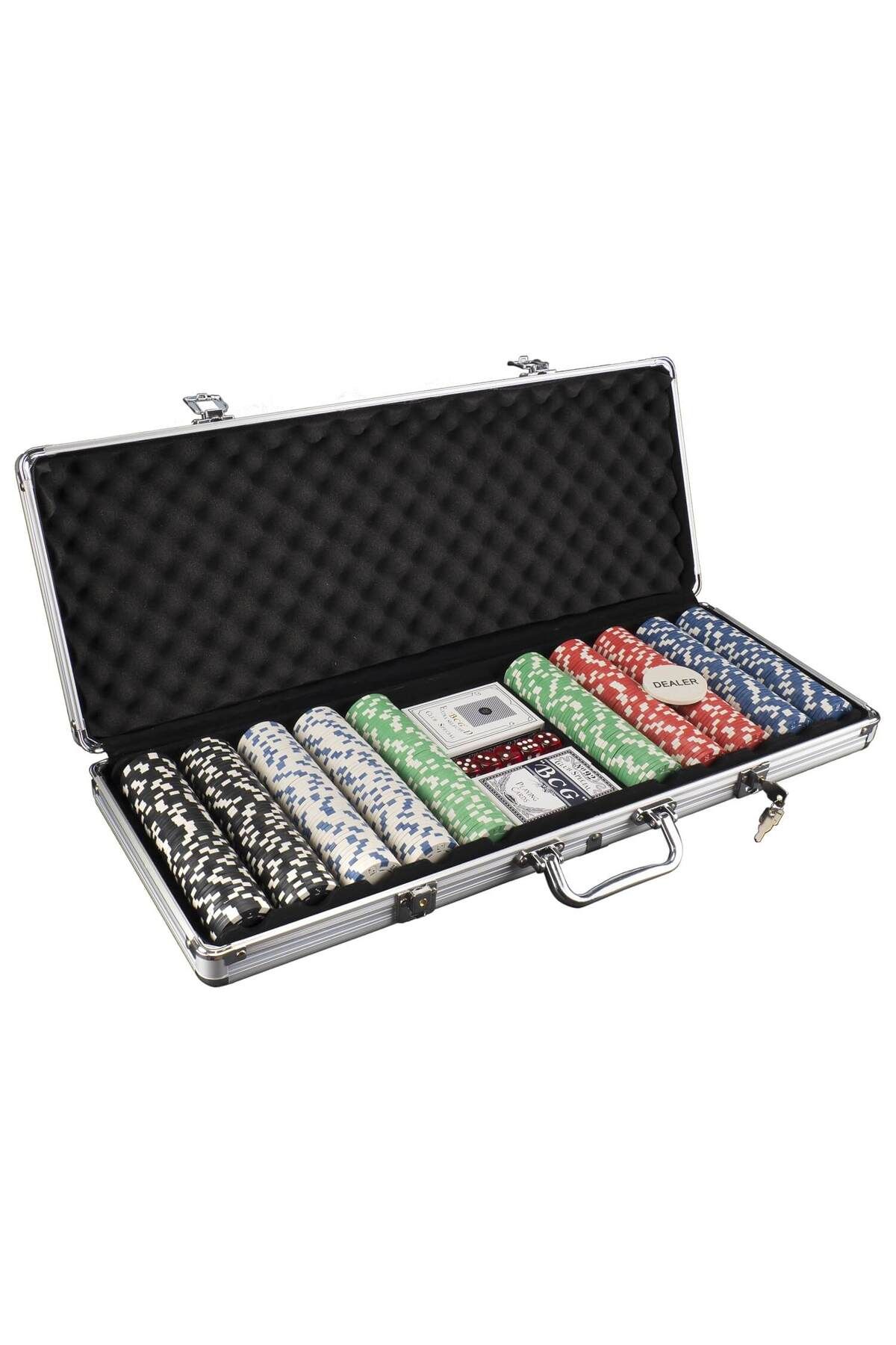 ACTION ONE Joc De Poker 500 De Jetoane 11.5g In Servieta De Aluminiu - One Size