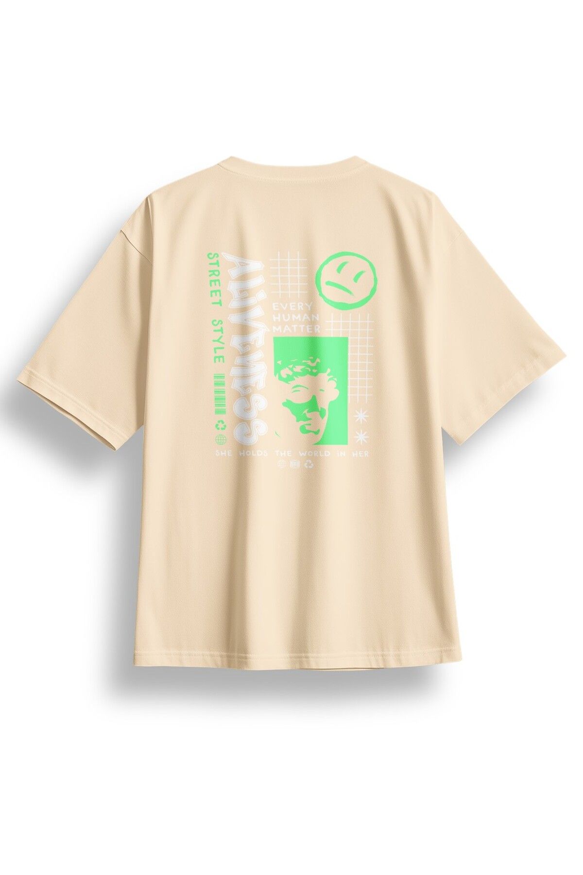 LUMARTA Oversize Aliveness Baskılı Tshirt