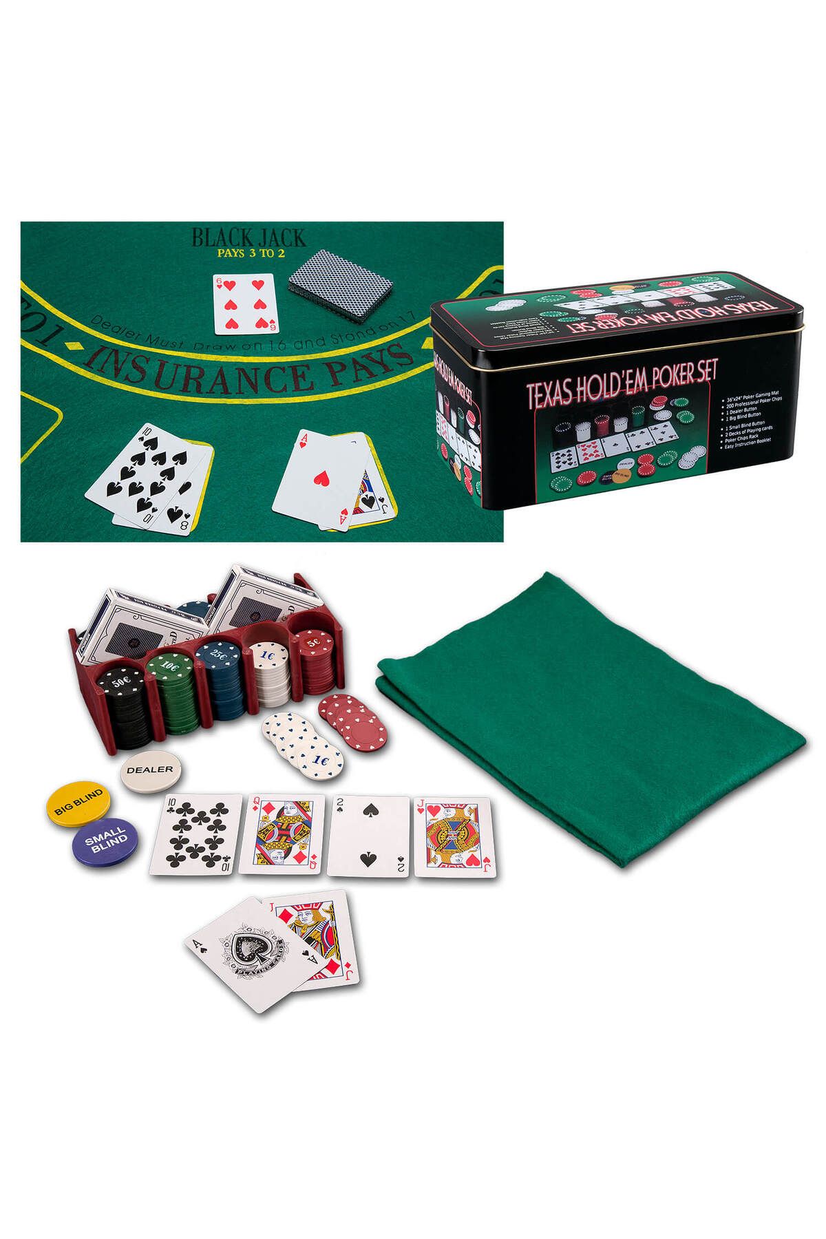 ACTION ONE Joc De Poker 200 De Jetoane Inscriptionate 4g - One Size