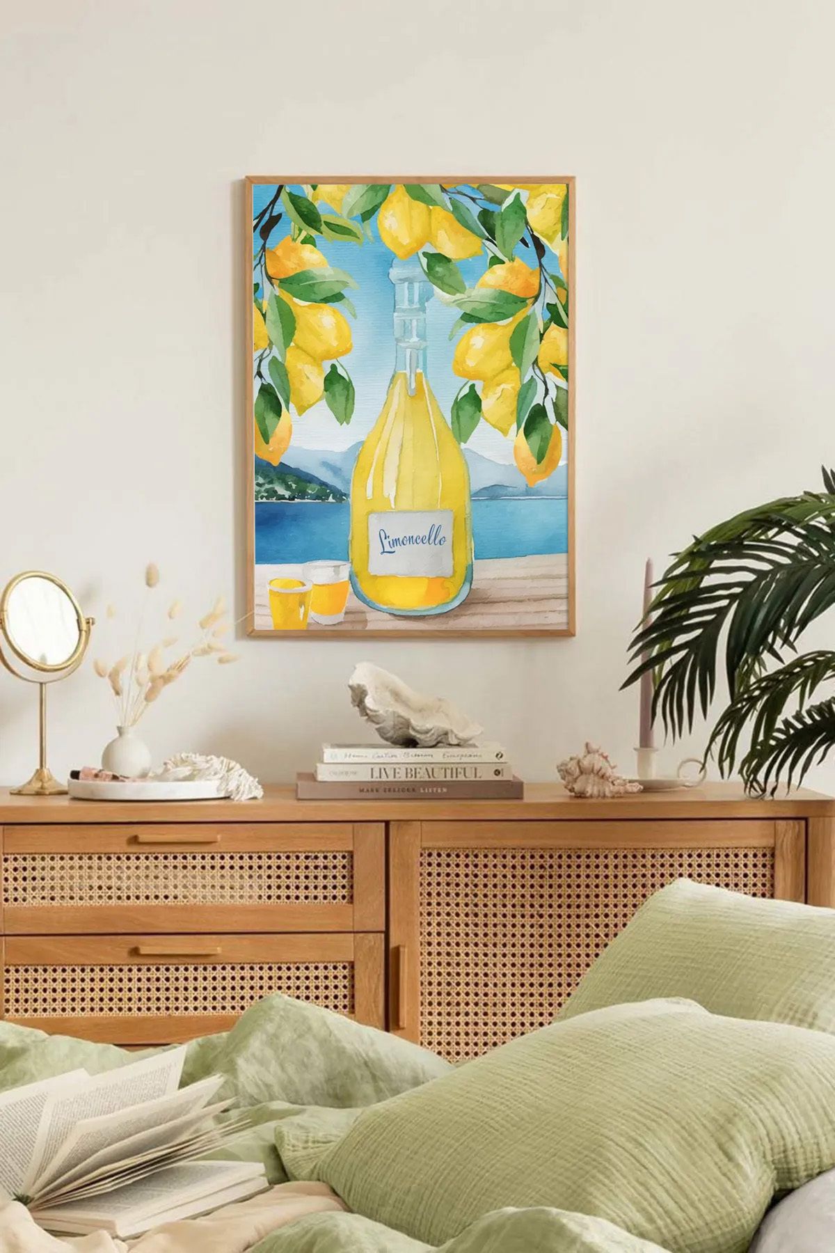 Dekorsiahome Tek Parça Ahşap Çerçeveli Oturma Odası Salon Mutfak Tablo TK0110