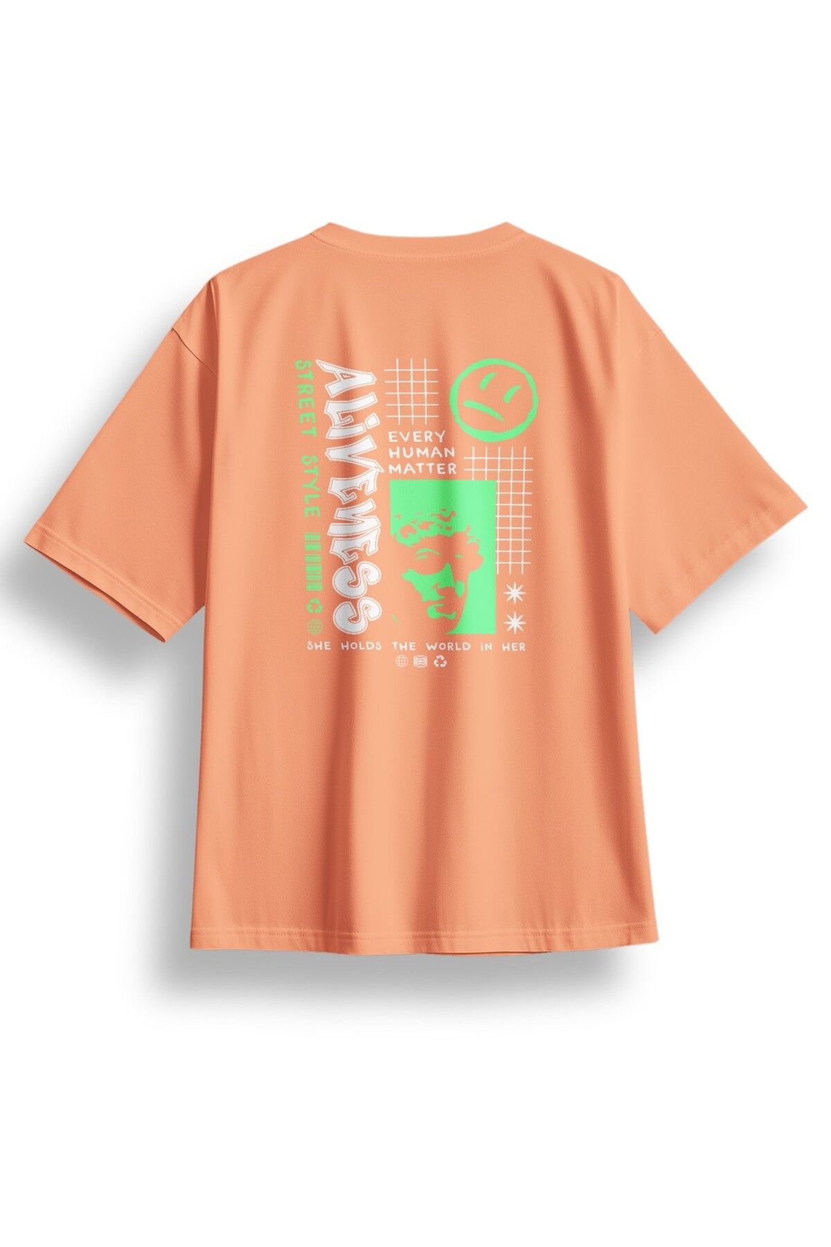 LUMARTA Oversize Aliveness Baskılı Tshirt