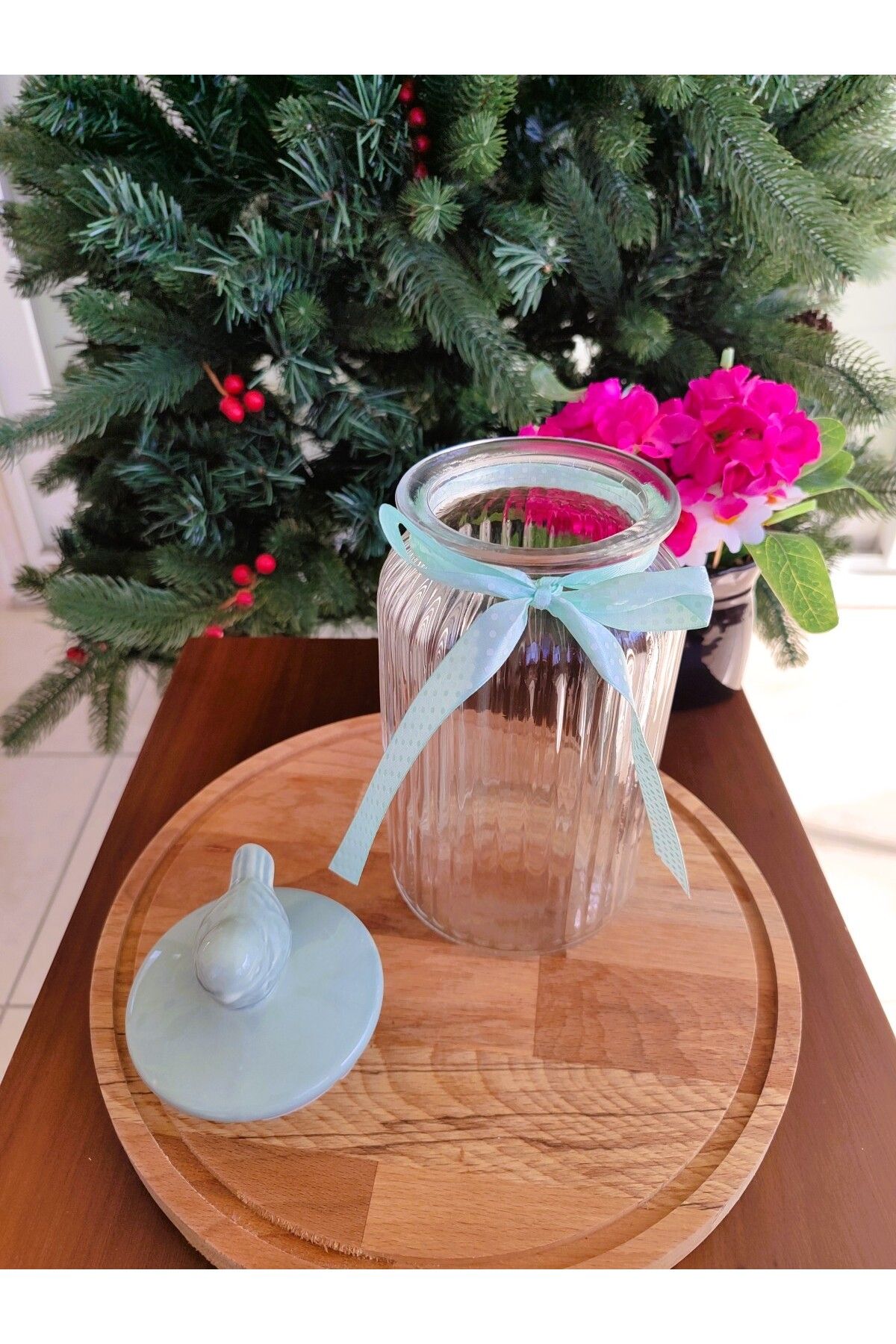 Madame Coco-Bird Jar Classic 1300 ml Green - Bird Jar with Lid 1300 ml Green 5