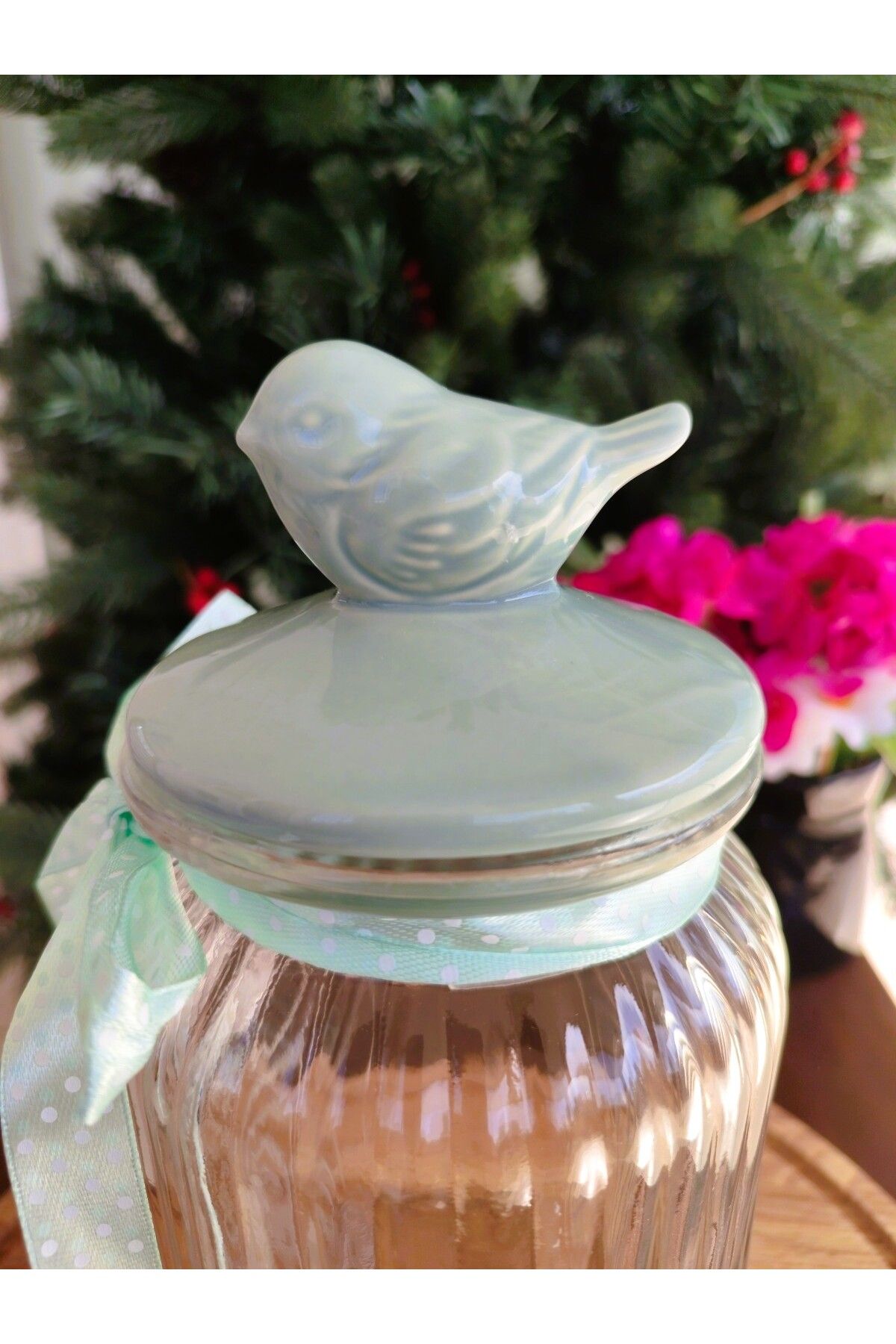 Madame Coco-Bird Jar Classic 1300 ml Green - Bird Jar with Lid 1300 ml Green 3