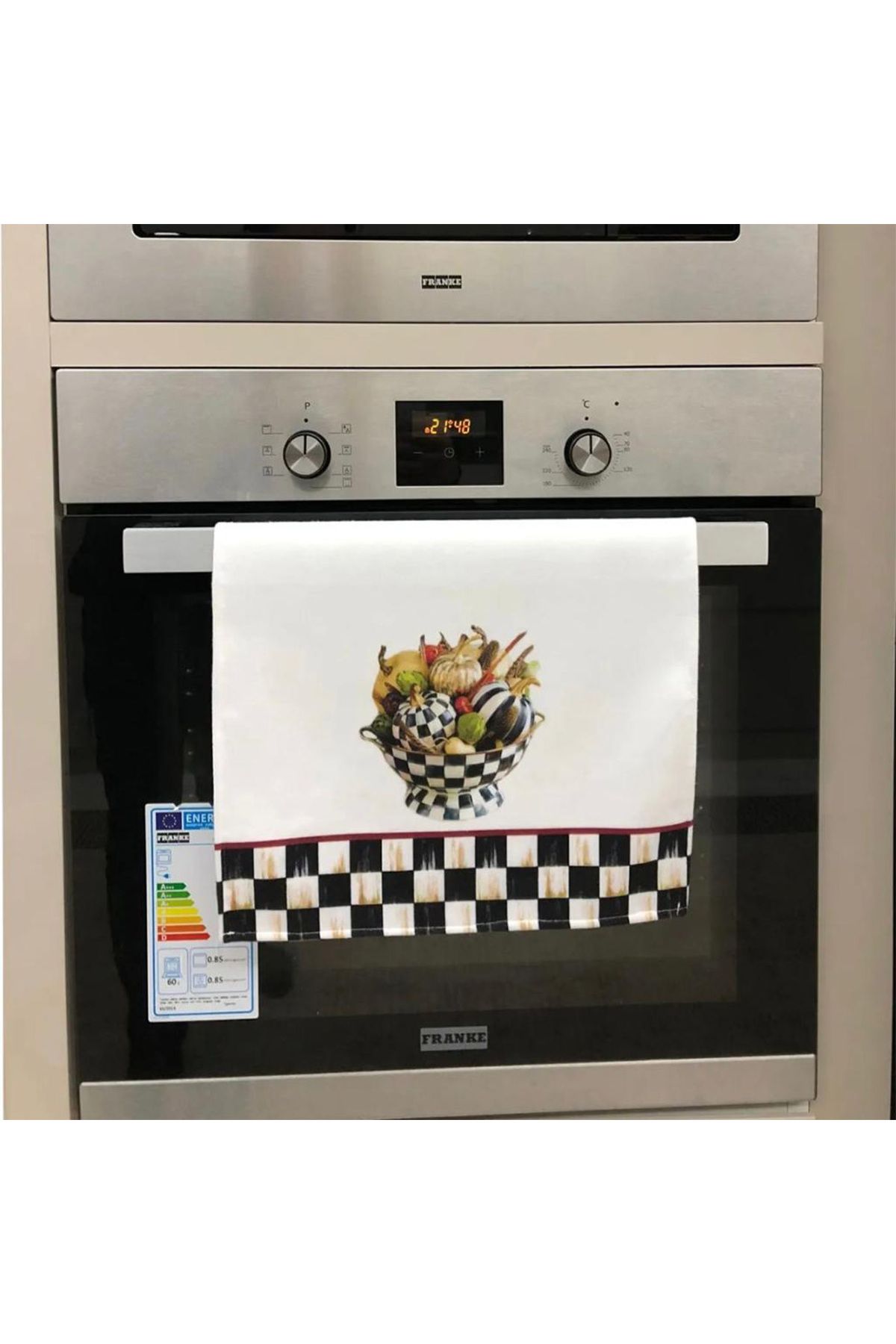 AYMİRAHOME Dekoratif Mutfak Pamuklu Fırın Havlusu Özel Desenli Damalı Model Yıkanabilir Ürün 27X48 CM