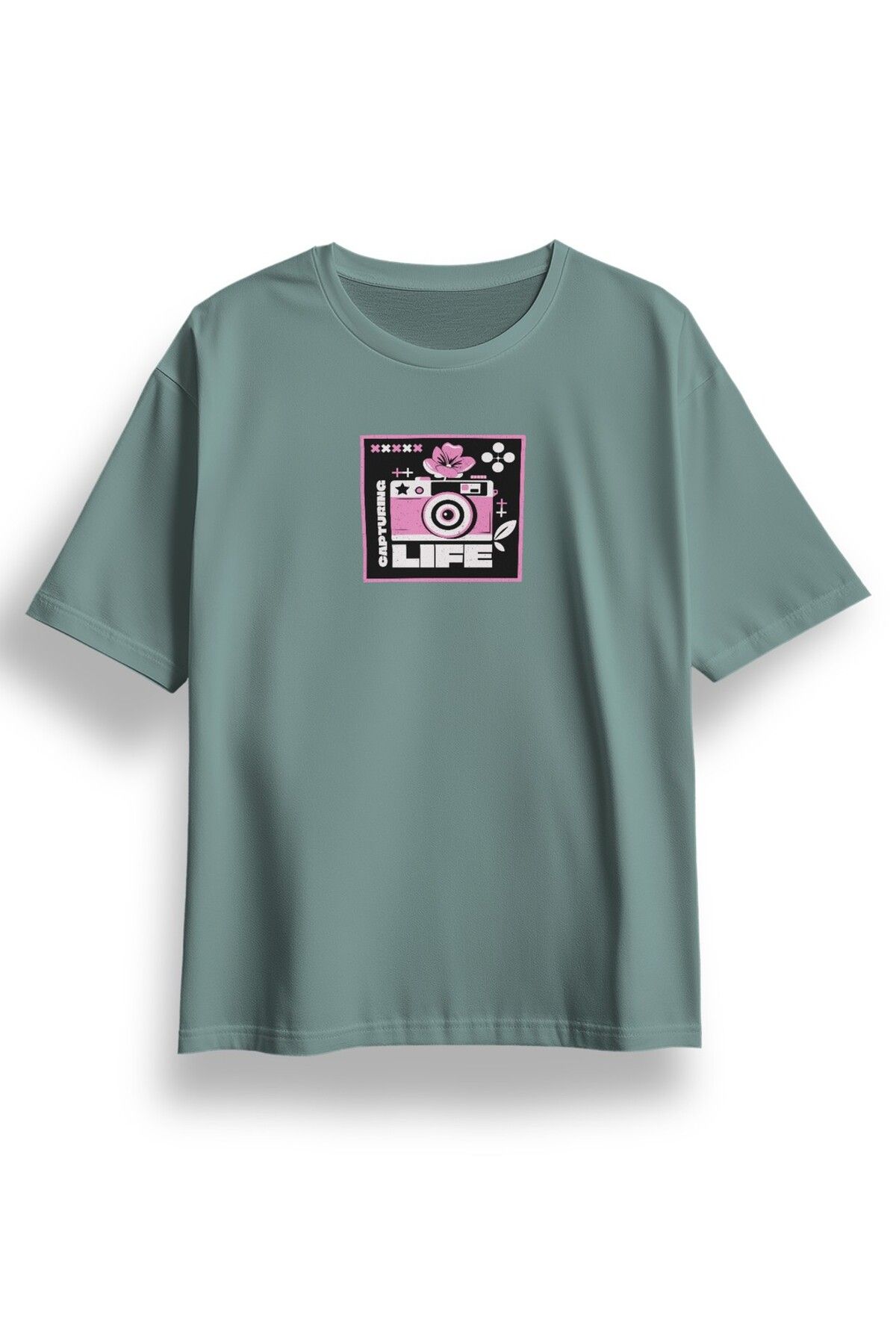 LUMARTA Oversize Capturing Life Baskılı Tshirt