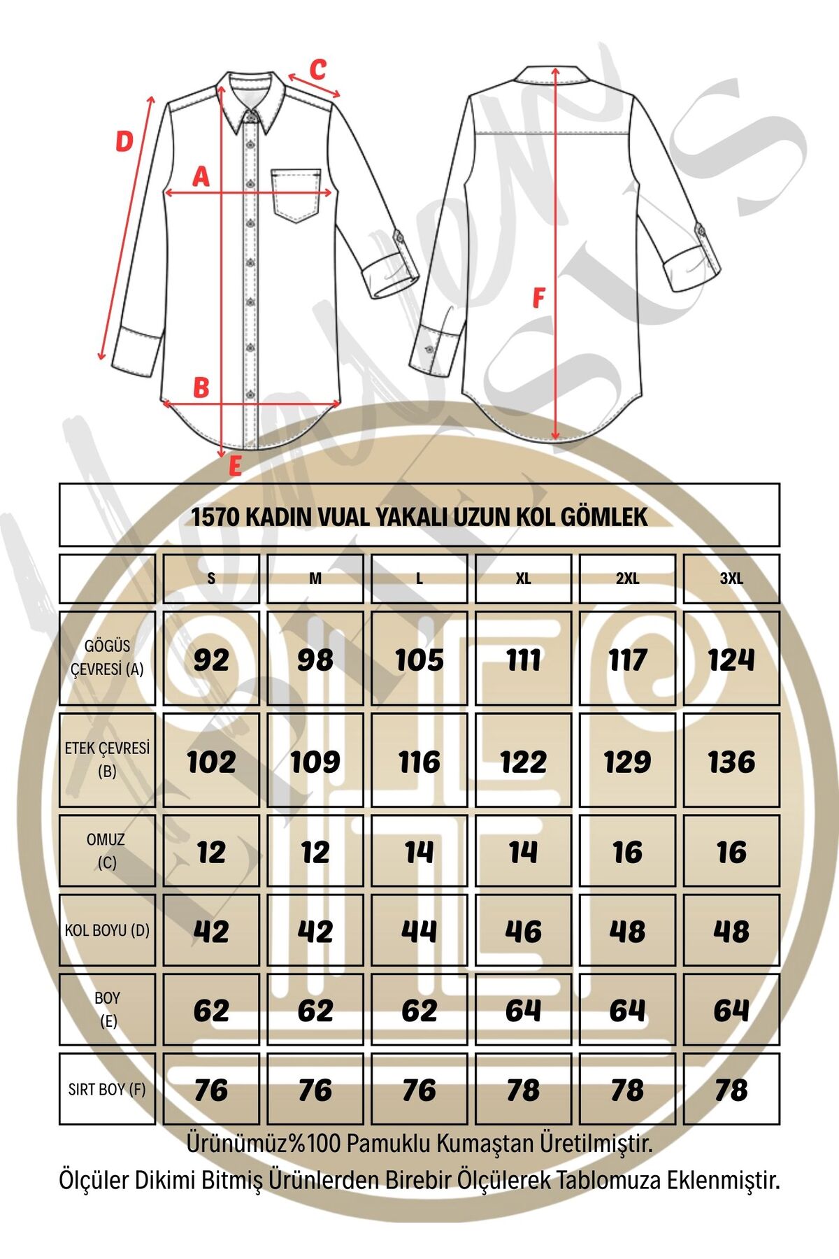 Heaven Ephesus  Vual Yakalı Pamuklu Cep Detaylı Gömlek -1570 - Görsel 7