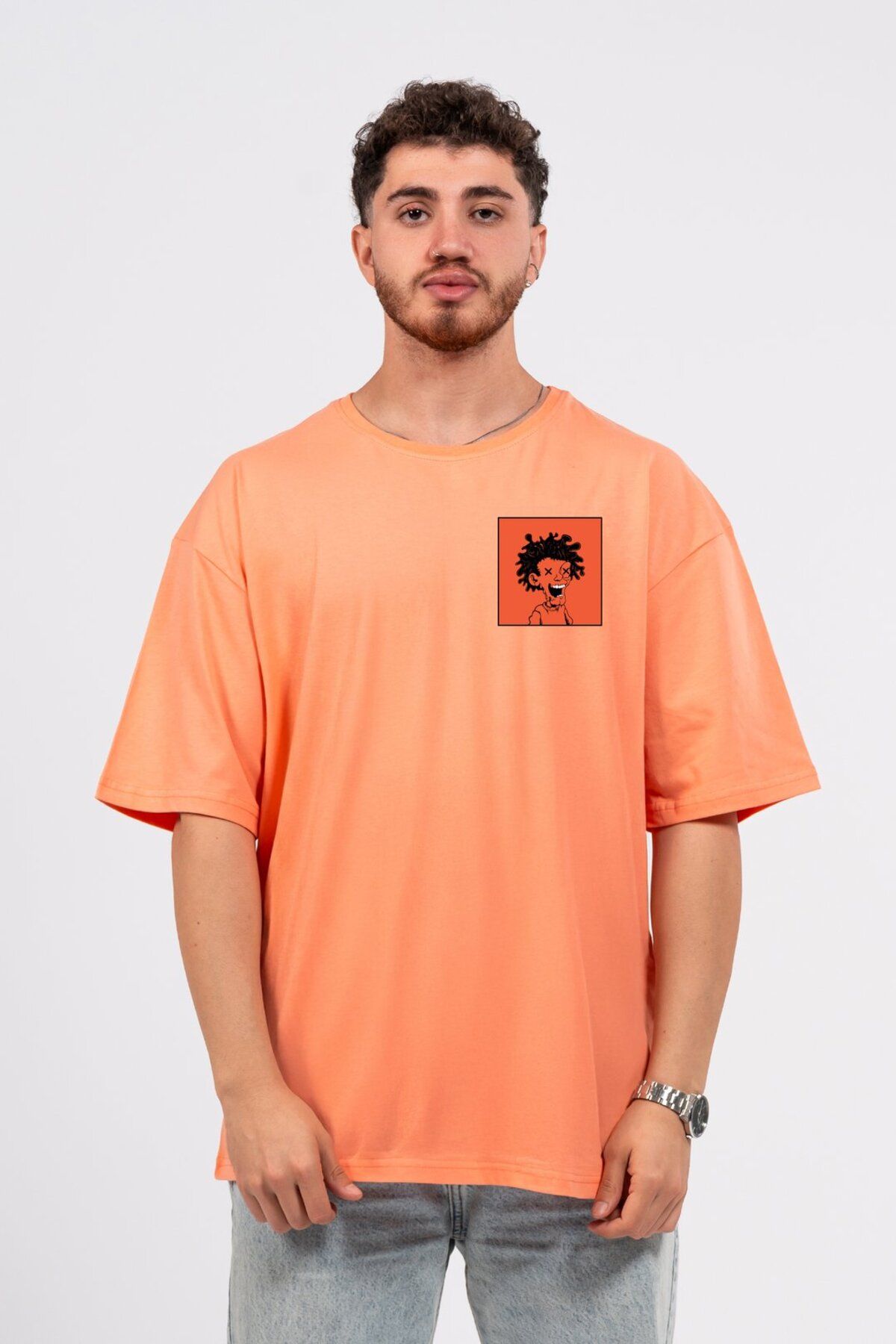 LUMARTA Oversize Curly Man Baskılı Tshirt