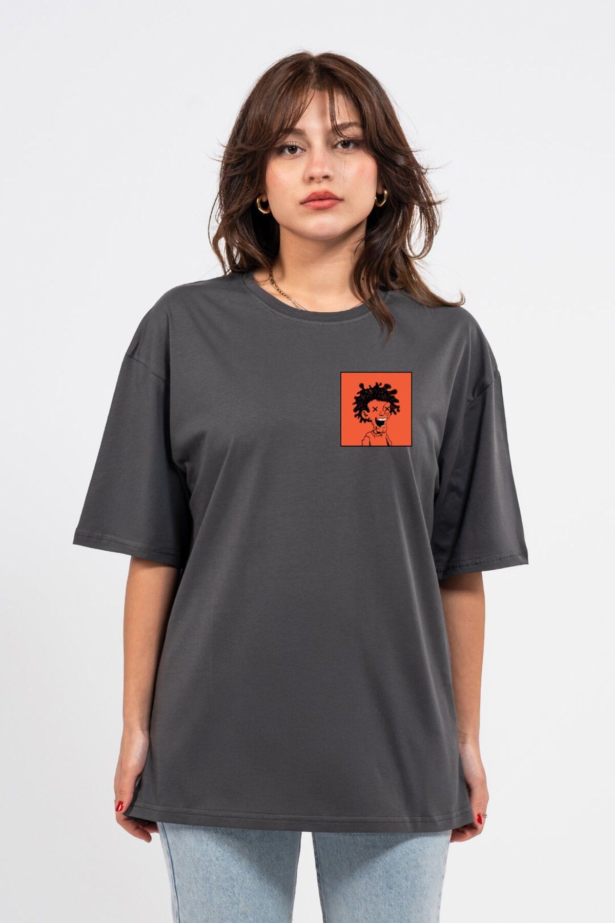 LUMARTA Oversize Curly Man Baskılı Tshirt
