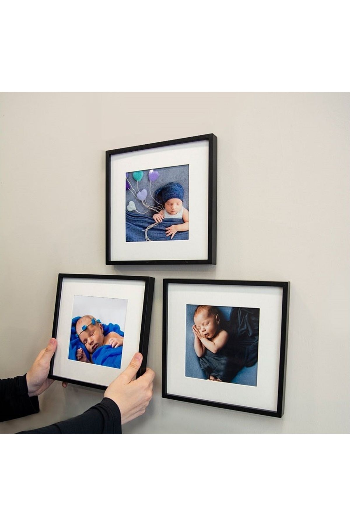 Senden Hediye Yapışkanlı Sök-Tak Siyah 21x21cm Fotoğraf Çerçevesi-3'lü Paket