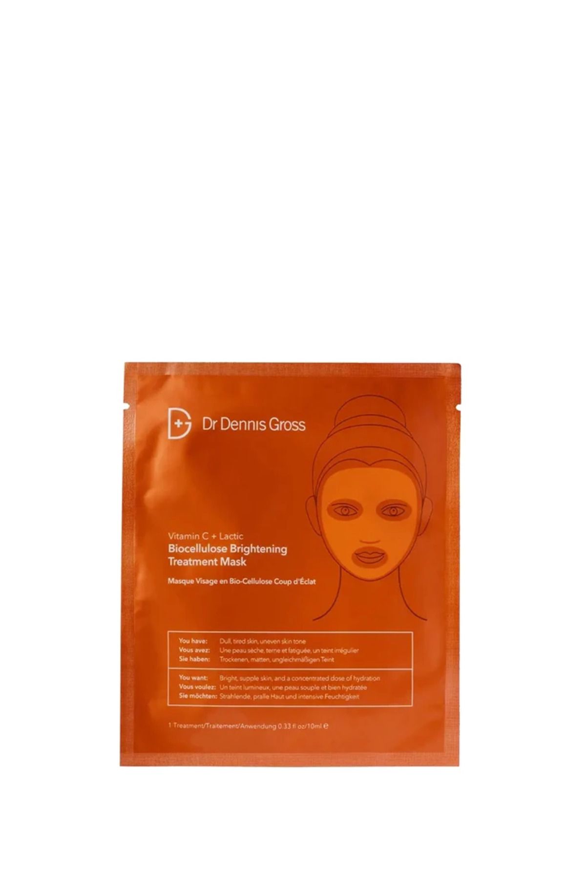 Dr Dennis Gross Vitamin C Lactic Biocellulose Brightening Treatment Mask 1 Treatment