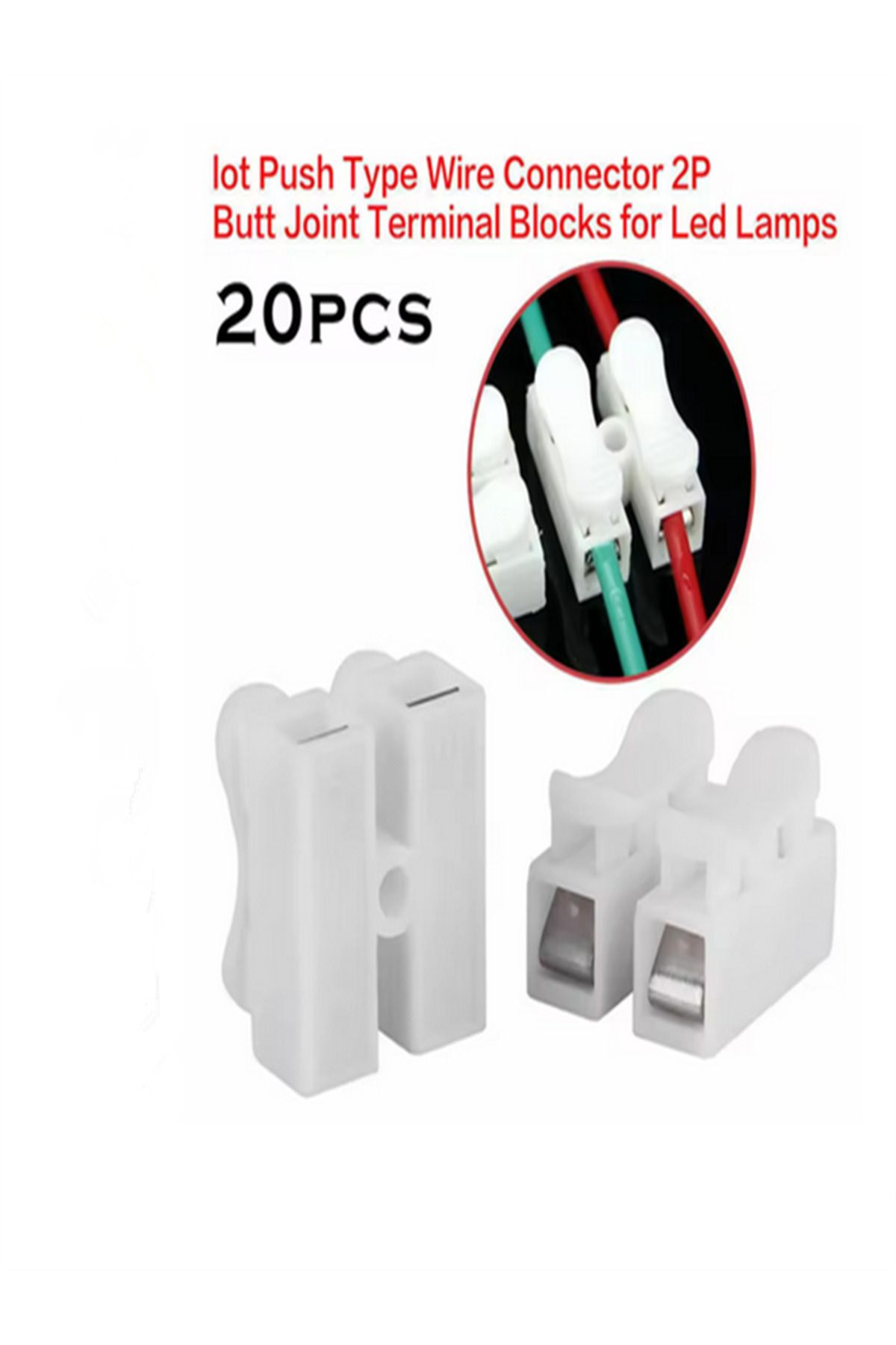 AOKIN-20pcs CH2 Spring Quick Wire Connectors Cable Clamps Terminal Block LED Strip Light Replace Electr... 7