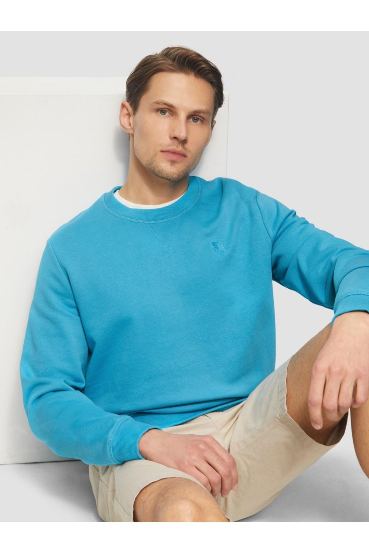 s.Oliver-Men's Simple Blouse Made Of Cotton And Viscose Blend, Regular Fit, Light Blue, S 4