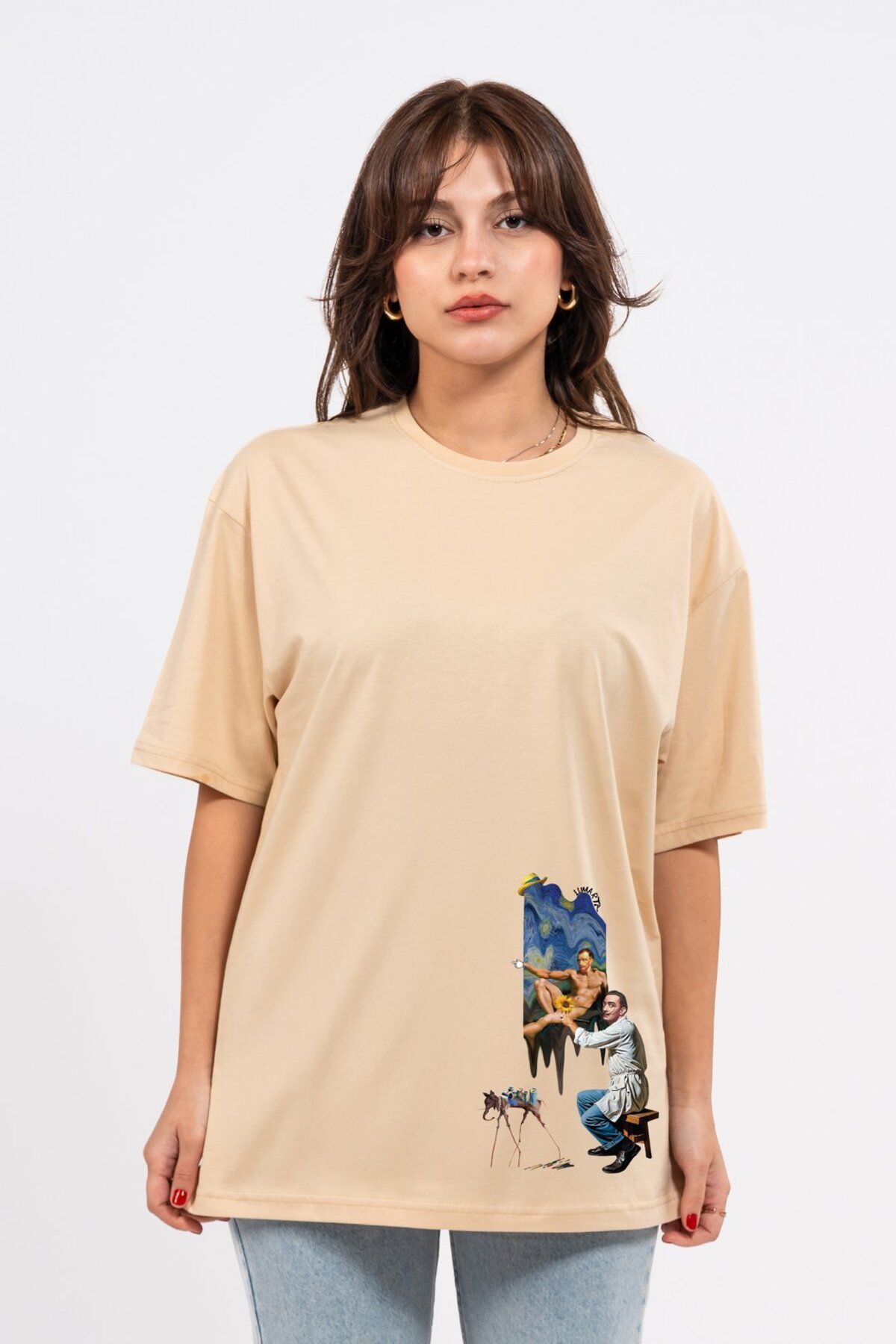 LUMARTA Oversize Dali Baskılı Tshirt