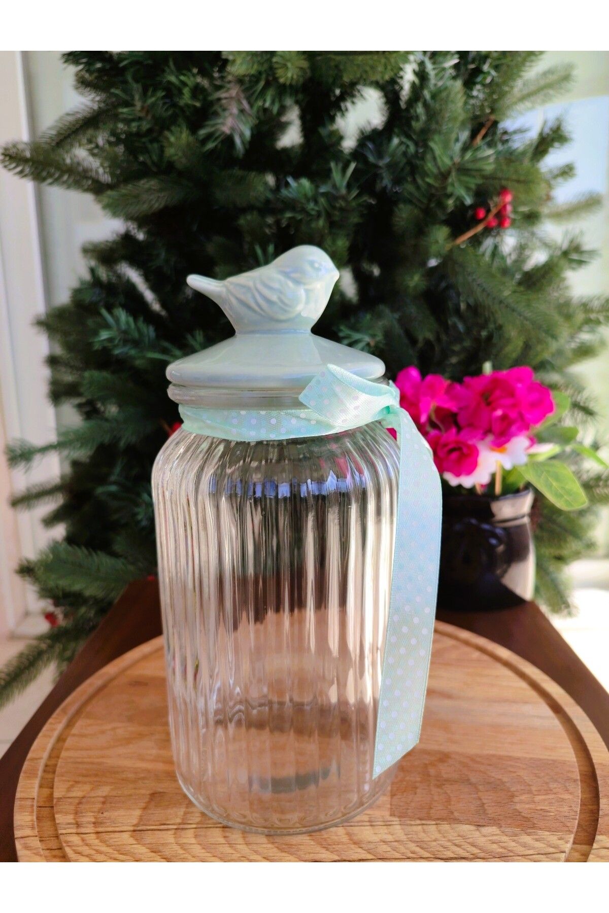 Madame Coco-Bird Jar Classic 1300 ml Green - Bird Jar with Lid 1300 ml Green 7