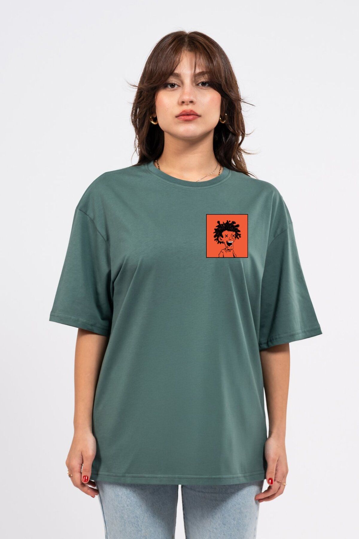 LUMARTA Oversize Curly Man Baskılı Tshirt