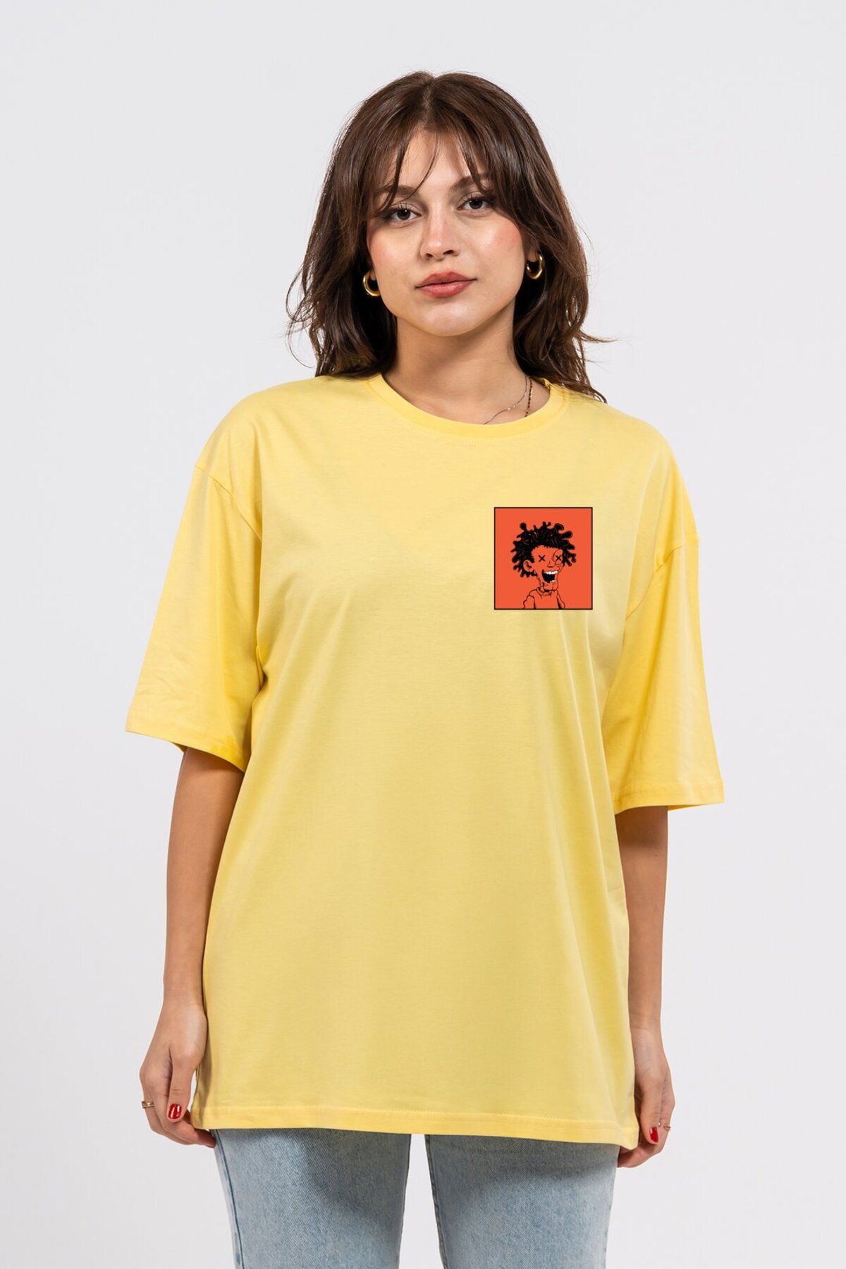 LUMARTA Oversize Curly Man Baskılı Tshirt
