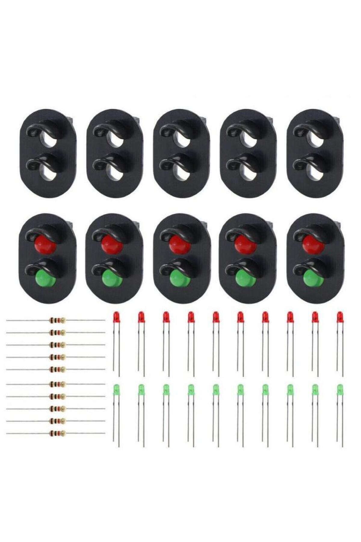 Choice-10pcs Signal Heads With 3mm Leds For Railway Signal Ho Or Oo Scale Building Construction Toys Mod... 7