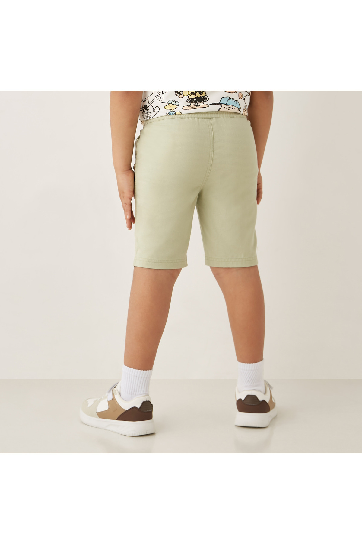 ELIGO-Solid Shorts With Drawstring Closure And Pockets 3