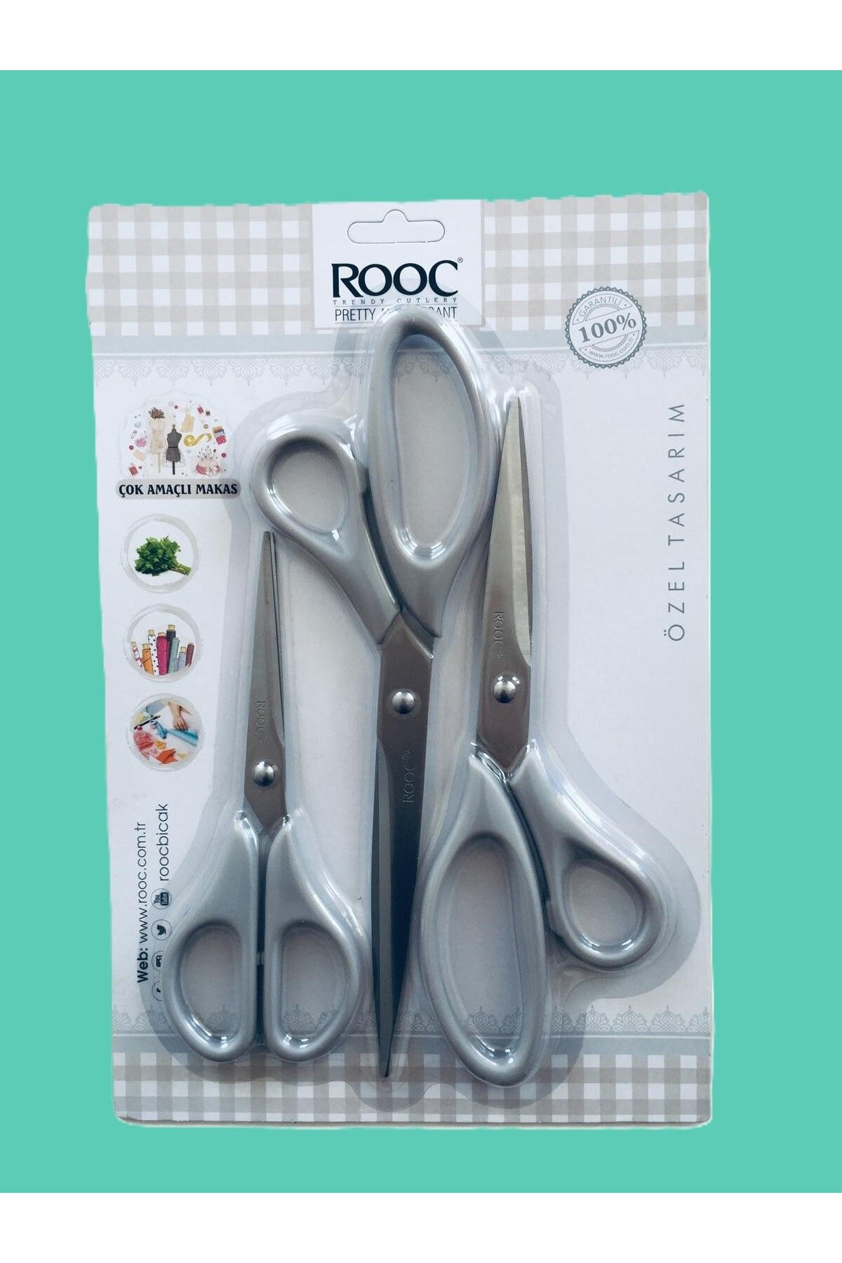 Rooc-Pretty and Elagant 3-Piece Multi-Purpose Scissors / Beige -Mks9 1