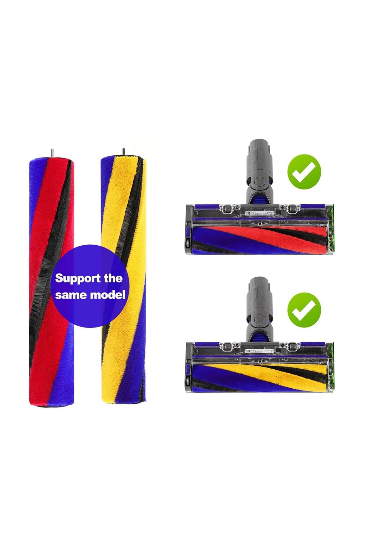 MFS-Dyson Compatible V8 - V10 - V12 - V15 Detect Slim Fluffy Sv16 / Sv22 Roller Roller Brush 3