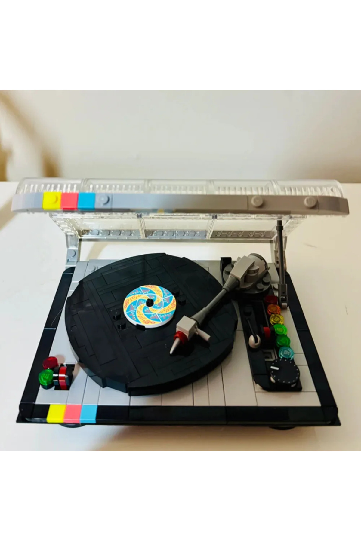 NO BOX مجموعه ۳۱۰تکه بلوک‌های ساختنی پخش‌کننده صفحه وینیل رترو مدل BOX 310PCS، اسباب‌بازی پازل موسیقی برای بزرگسالان و کودکان، خلاق